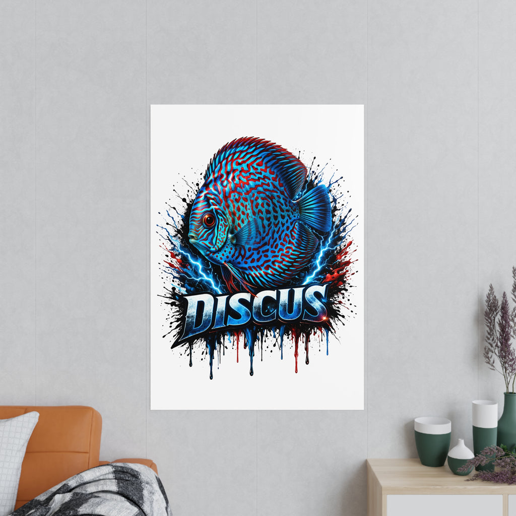 Discus Fish Photopaper Poster – Vibrant Aquarium Wall Art
