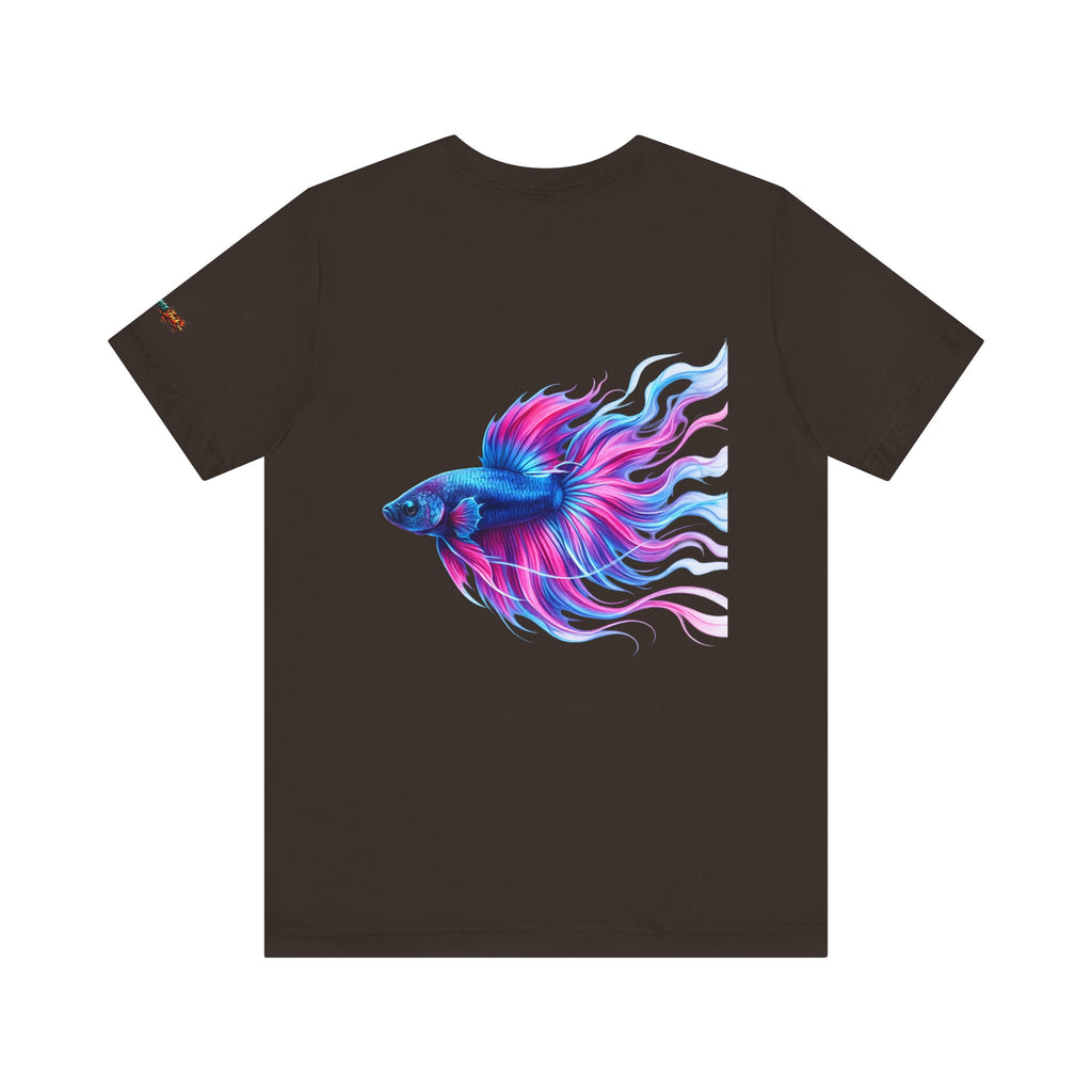 Betta Fish Graphic Tee — Vibrant Blue & Pink Aquatic Art T‑Shirt