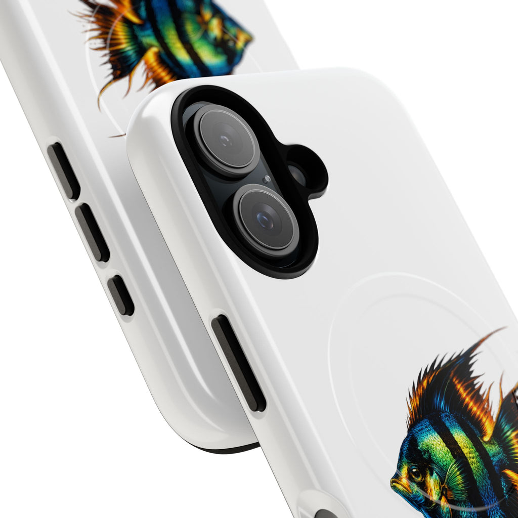 Angelfish Art Tough Magnetic Phone Case — Colorful Aquarium Fish iPhone Cover