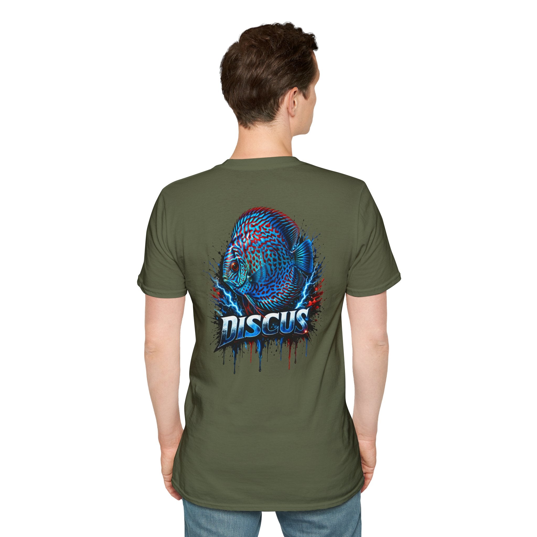 Electric Discus Fish T-Shirt - King of the Aquarium Lightning Art