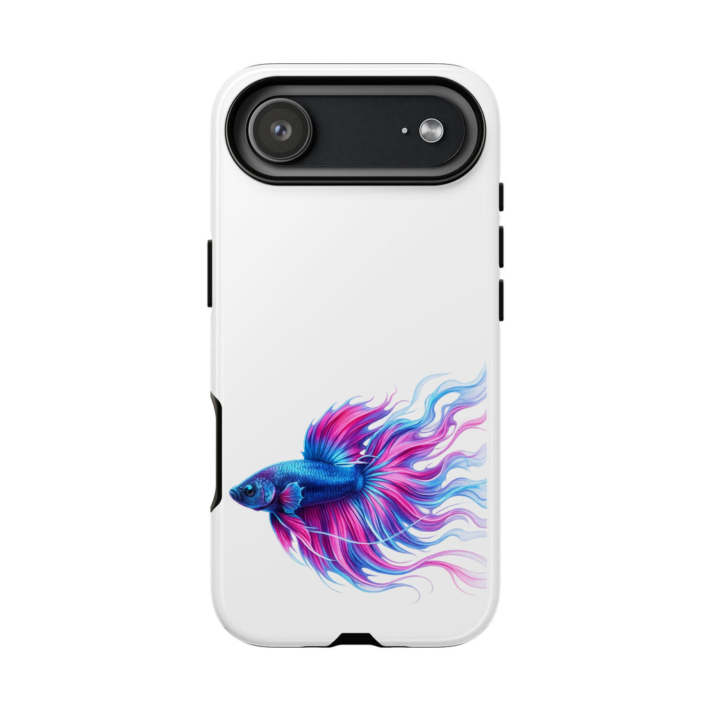 Betta Fish Tough Phone Case — Colorful Watercolor Fish Protective Cover
