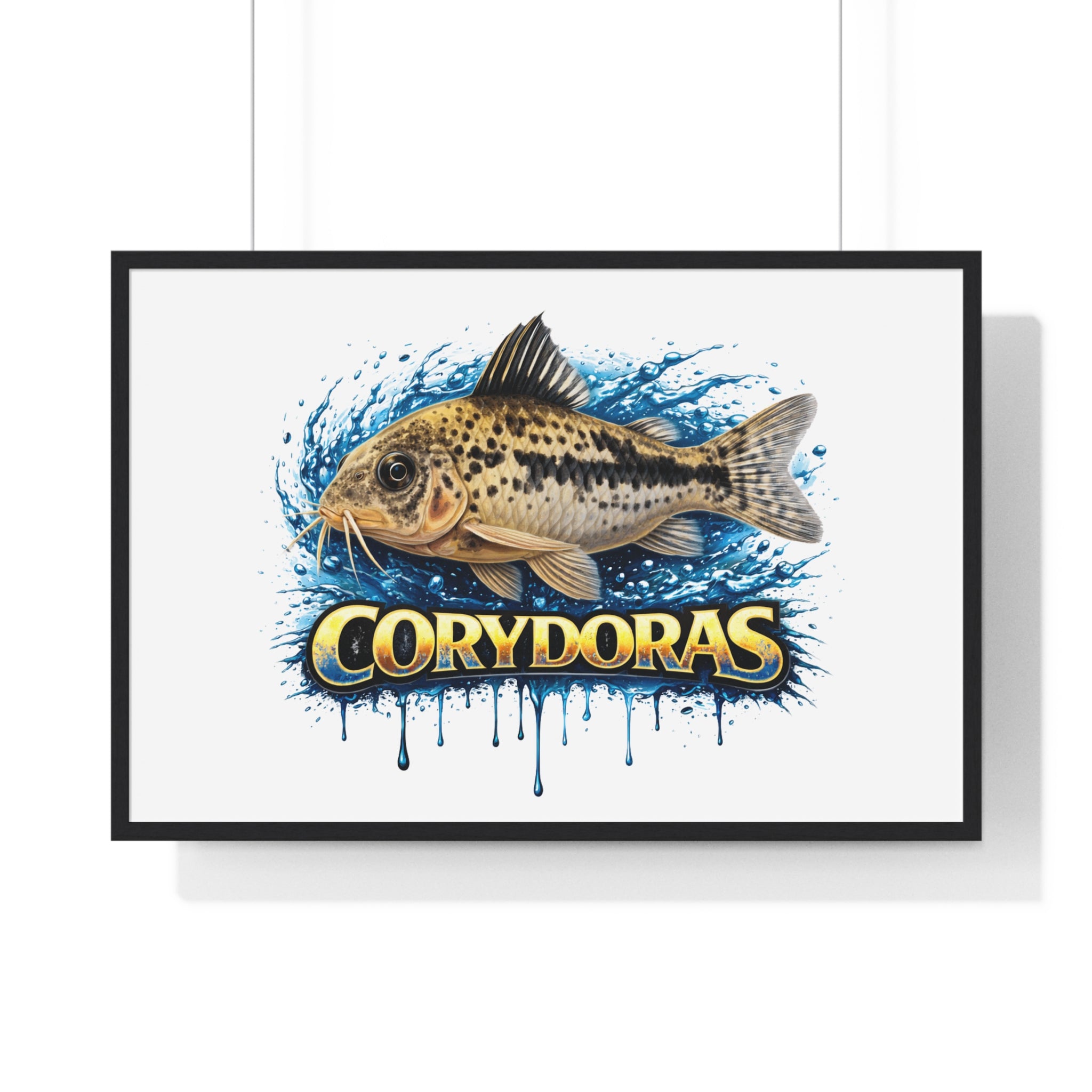Peppered Corydoras Fish Framed Poster — Aquarium Wall Art