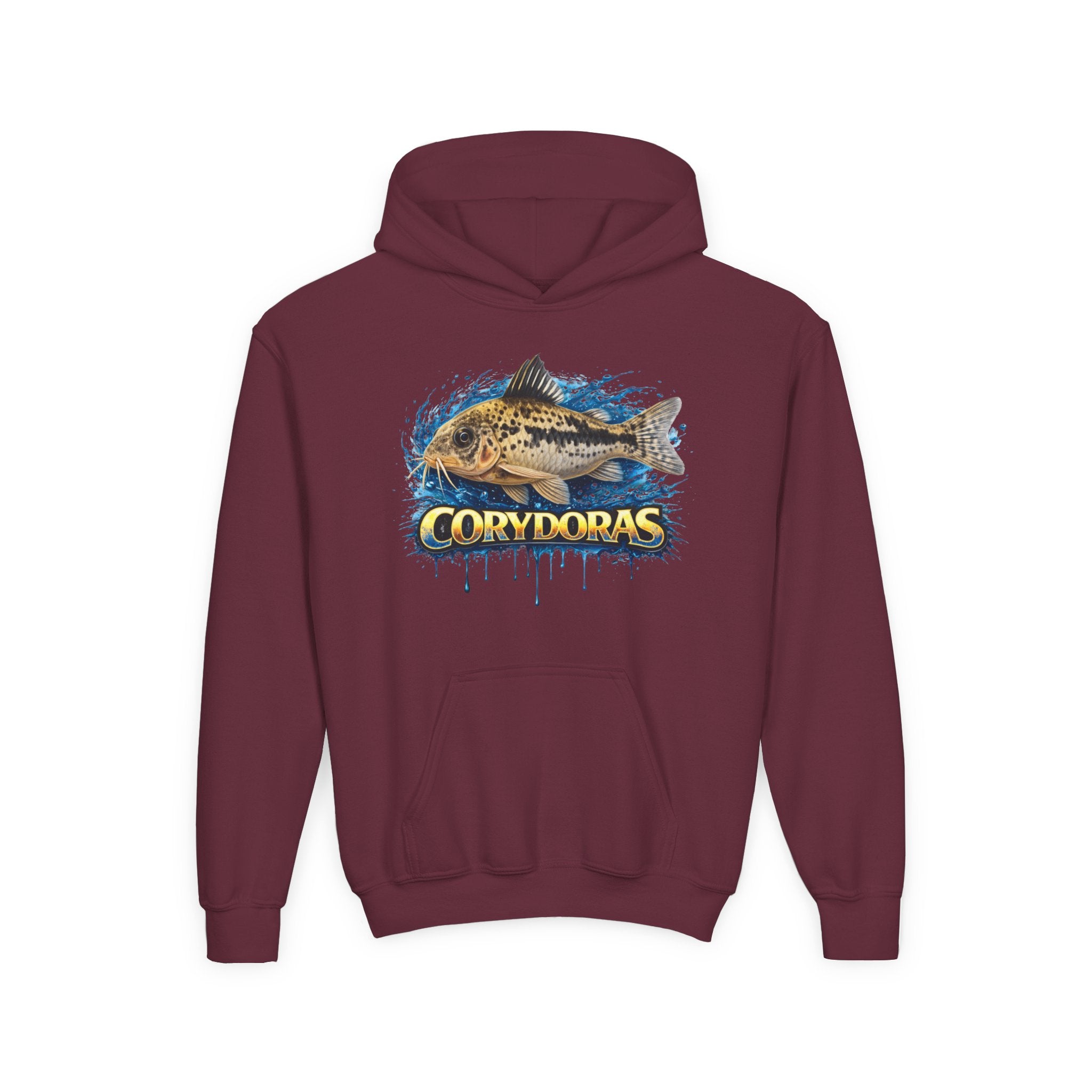 Corydoras Fish Youth Hoodie — Colorful Aquarium Catfish Design