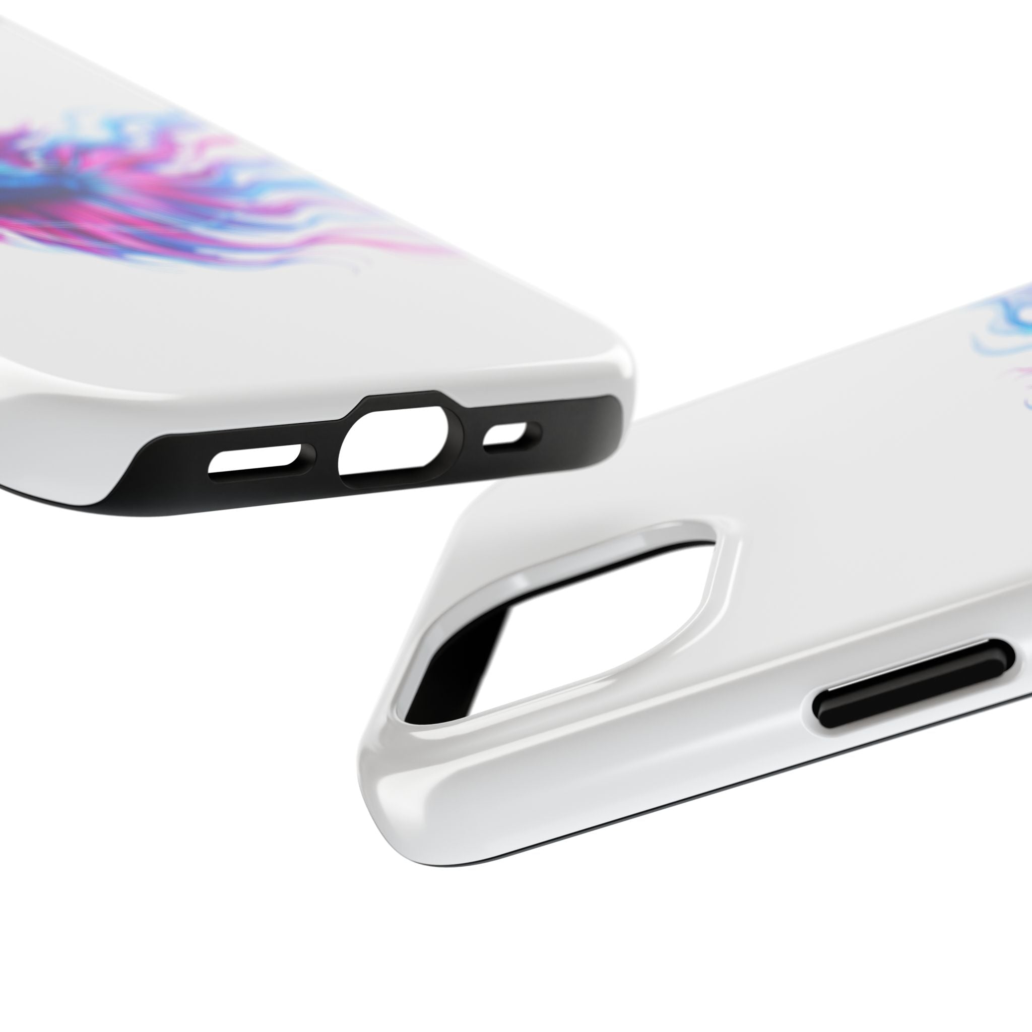 Betta Fish Tough Phone Case — Colorful Blue & Pink Aquarium Art
