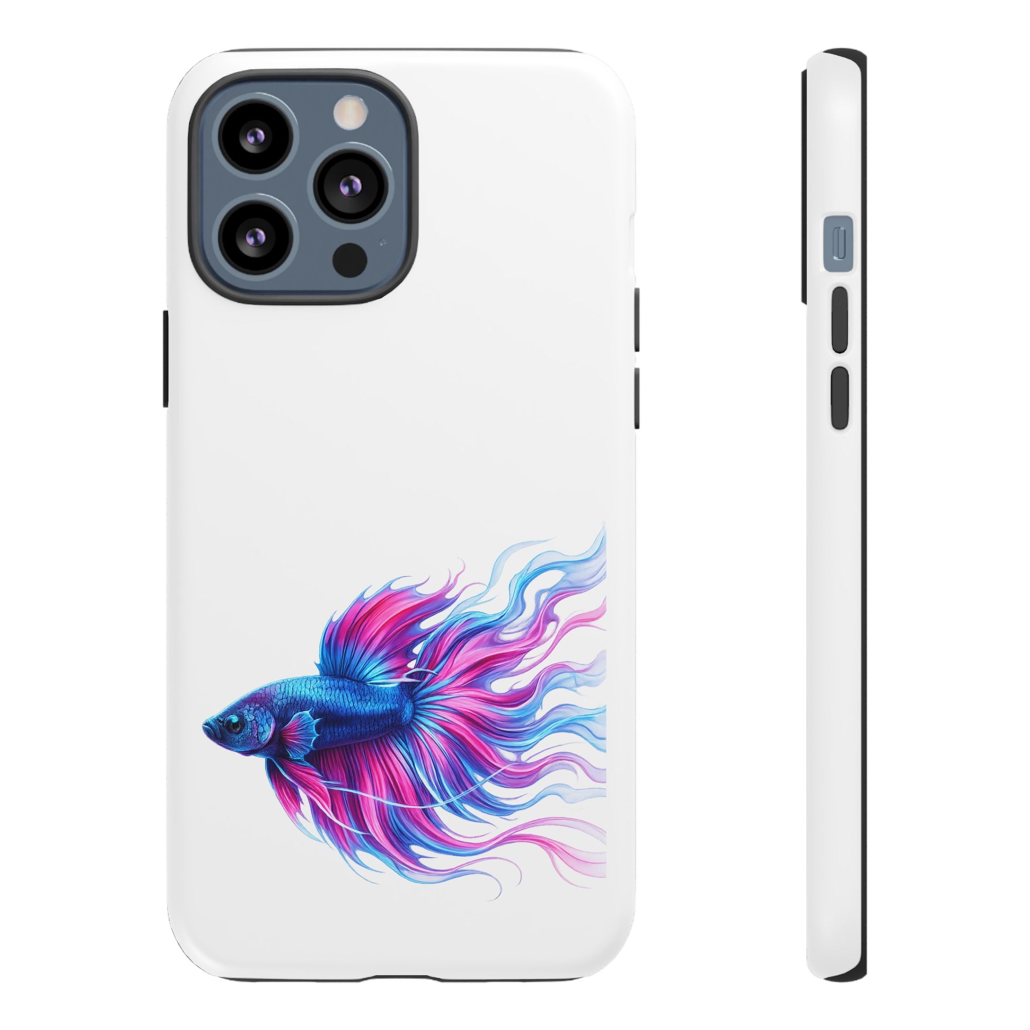 Betta Fish Tough Phone Case — Colorful Watercolor Fish Protective Cover