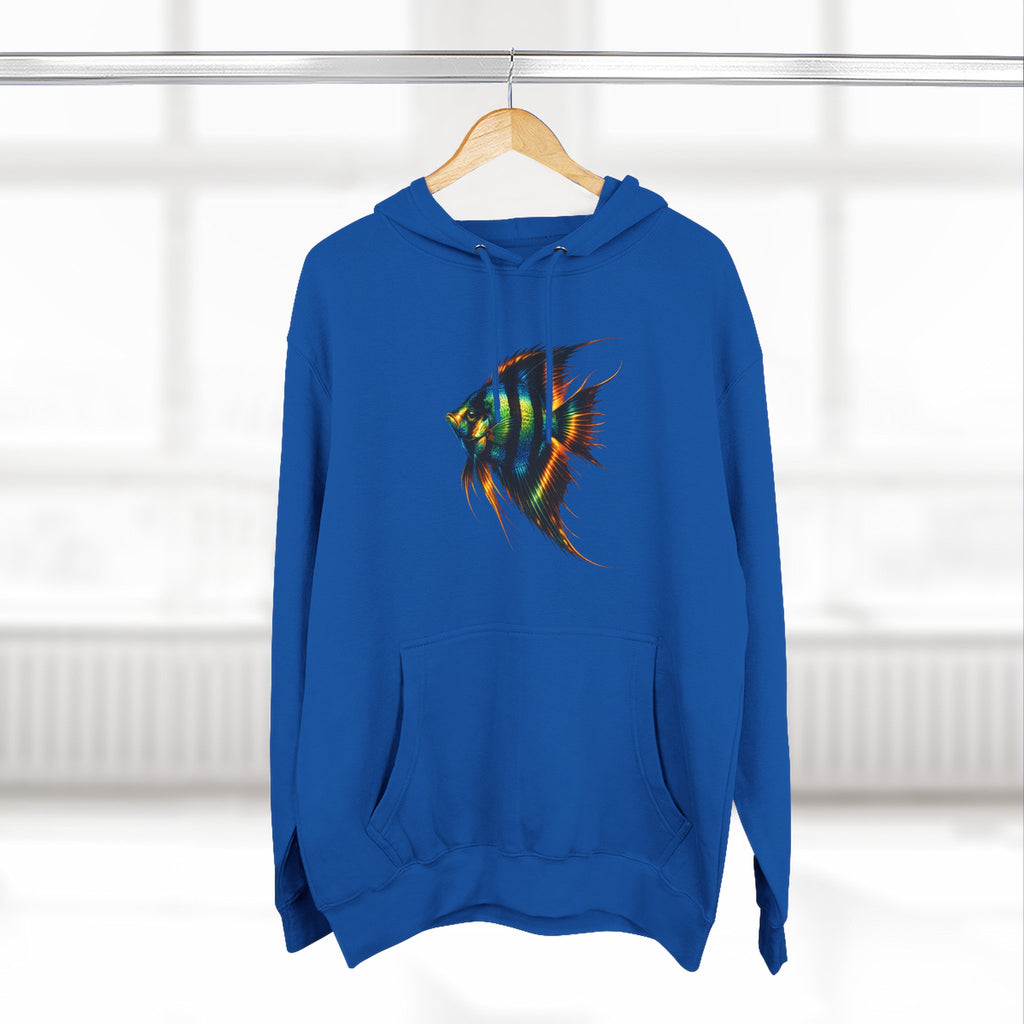 Angelfish Watercolor Hoodie – Colorful Aquarium Fish Graphic Fleece Pullover