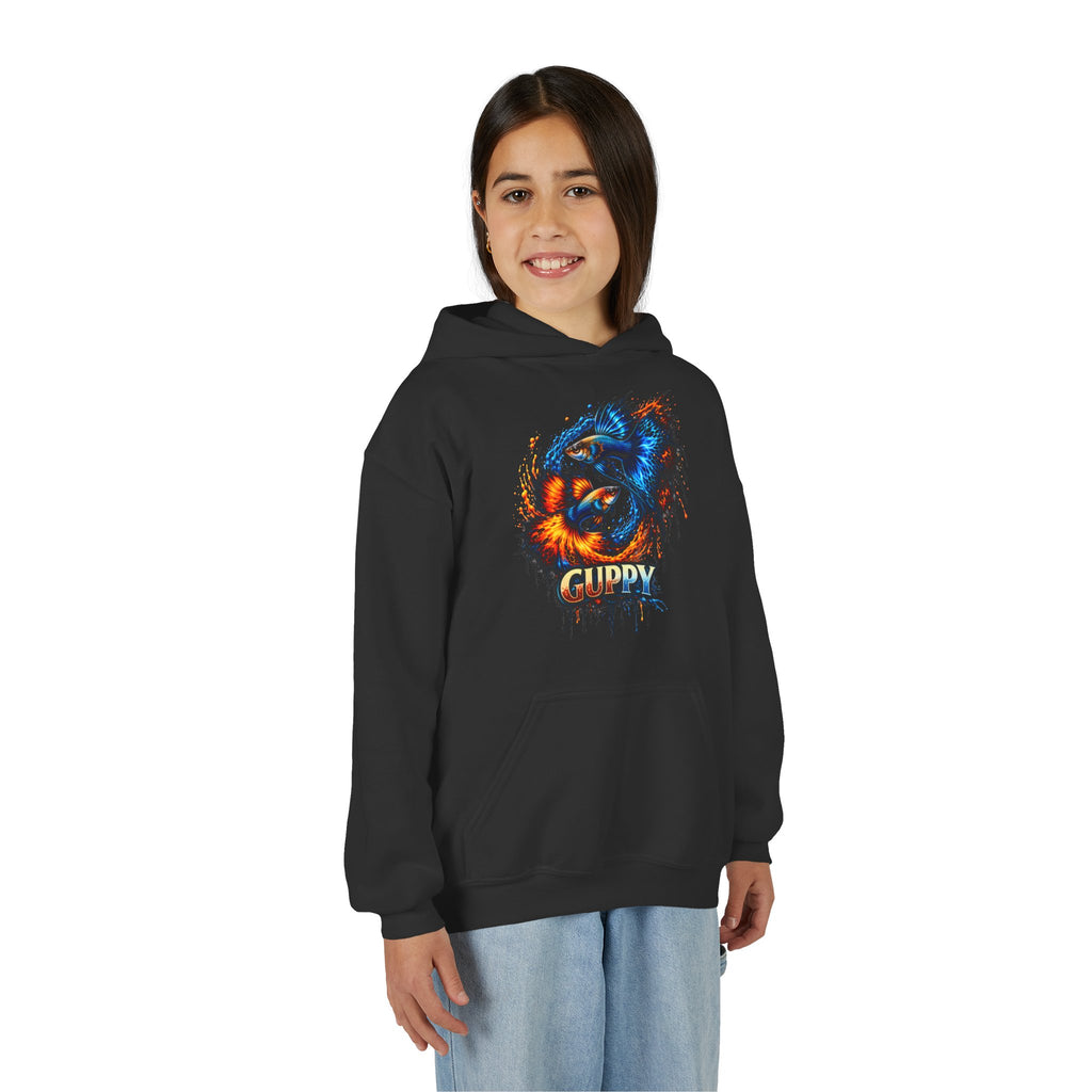 Fire & Ice Guppy – Kids "Neon Flare" Fleece Hoodie
