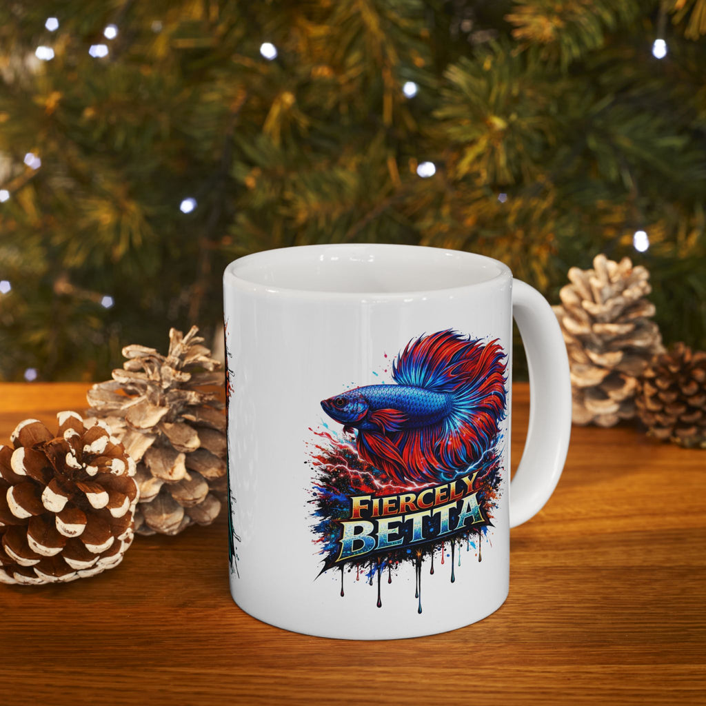 Fiercely Betta – Premium "Neon Flare" Ceramic Mug Art Coffee Cup (11oz/15oz)