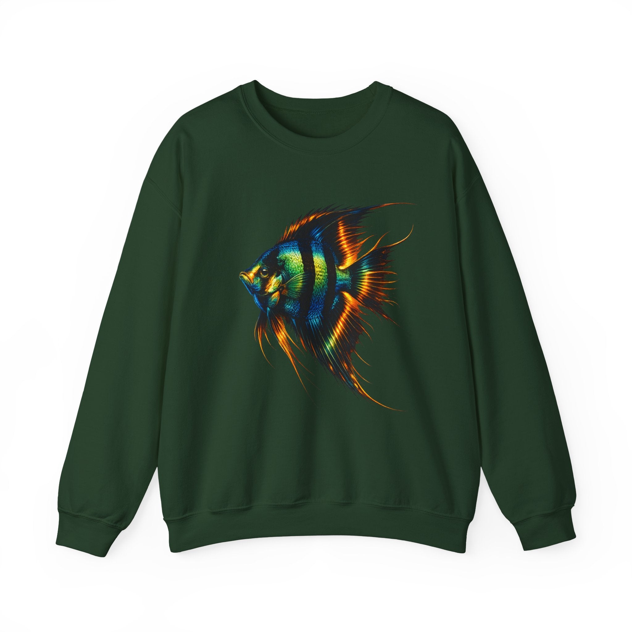 Angelfish Graphic Sweatshirt — Colorful Tropical Fish Crewneck