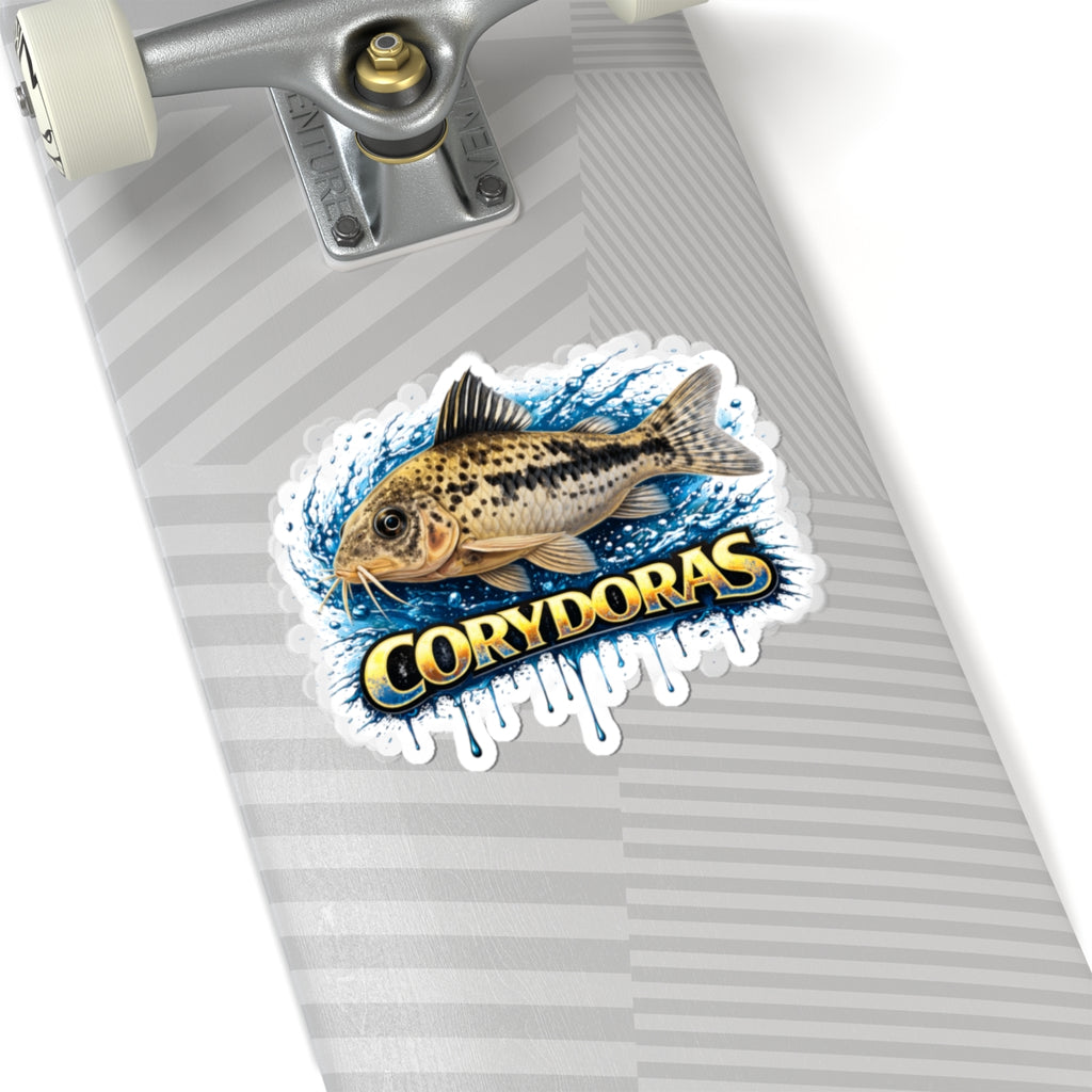 Peppered Corydora Fish-Cut Sticker — Aquarium Catfish Decal for Tanks, Laptops & Gear