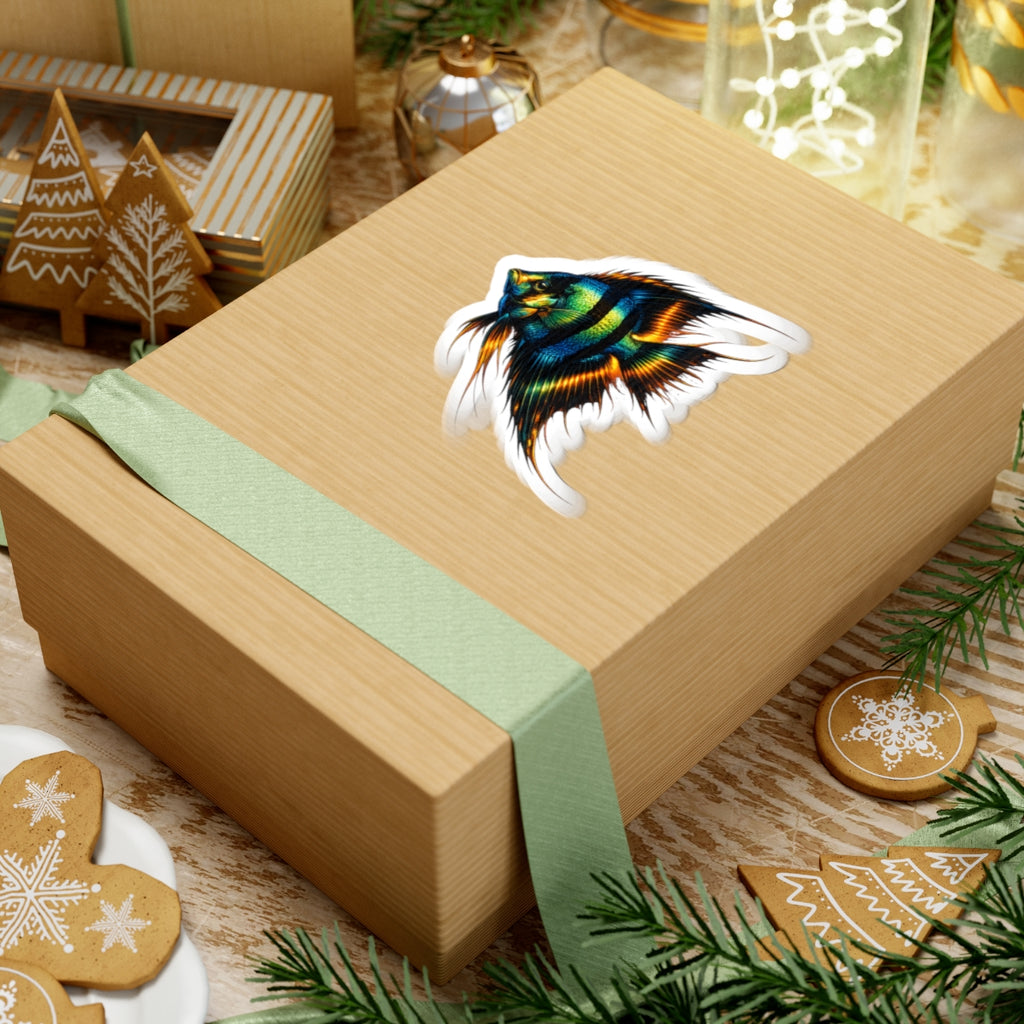 Angelfish Kiss-Cut Sticker — Colorful Tropical Aquarium Fish Decal
