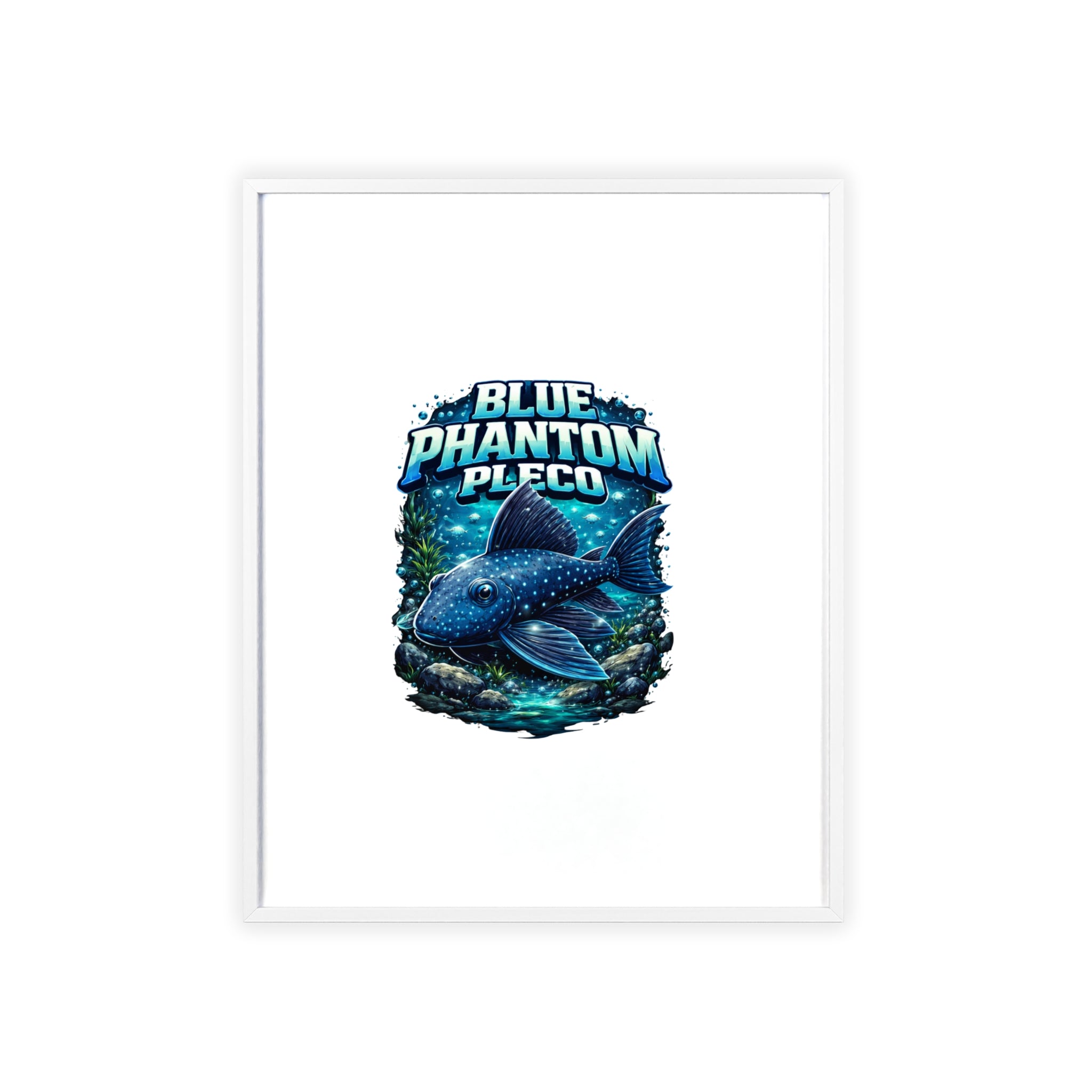Blue Phantom Pleco Poster — Framed Aquarium Fish Wall Art