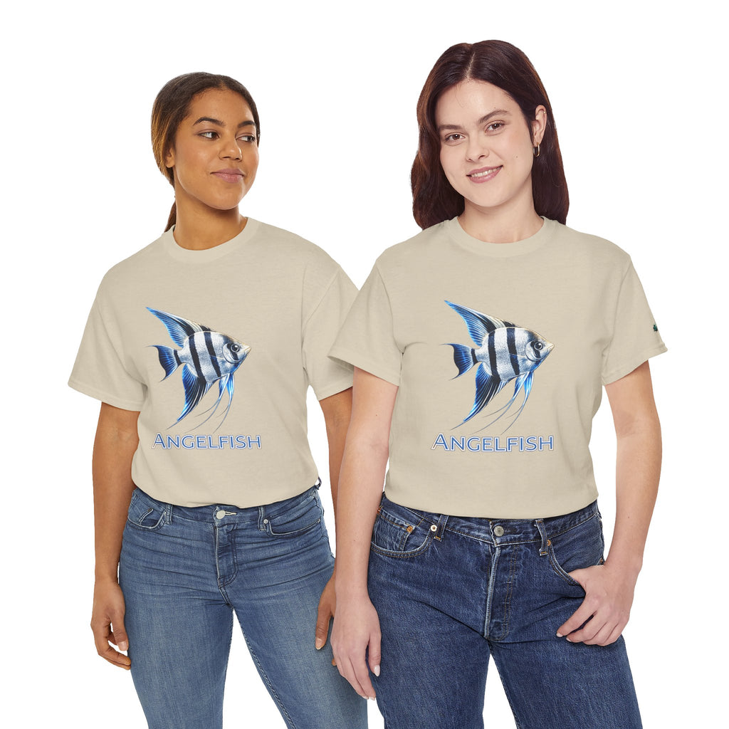 Angelfish Graphic Tee — Blue Tropical Fish Shirt