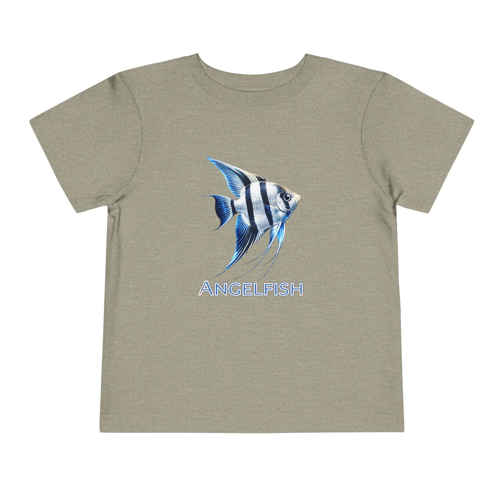 Angelfish Toddler Tee – Blue Aquarium Fish Graphic Shirt