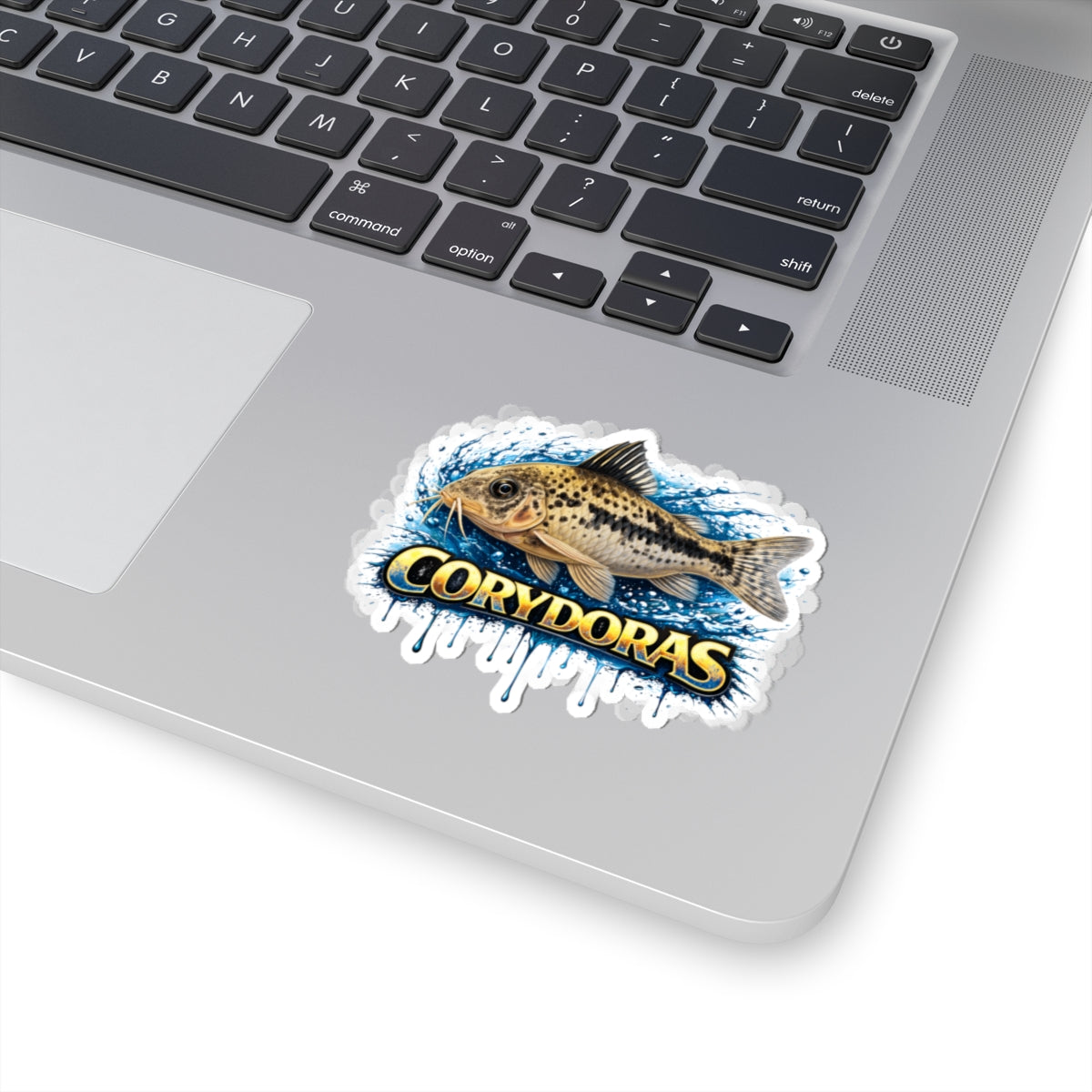 Peppered Corydora Fish-Cut Sticker — Aquarium Catfish Decal for Tanks, Laptops & Gear