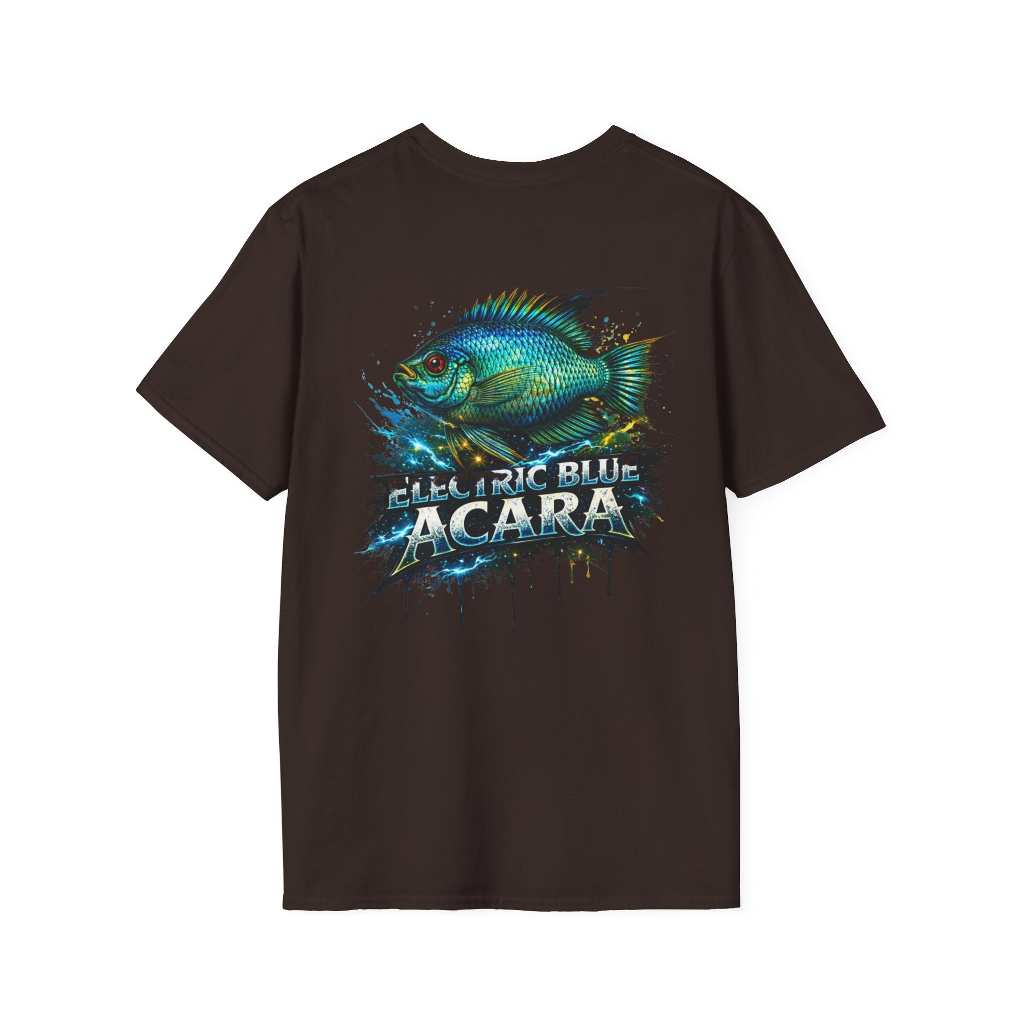 Electric Blue Acara Fish T-Shirt — Vibrant Angler Graphic Tee