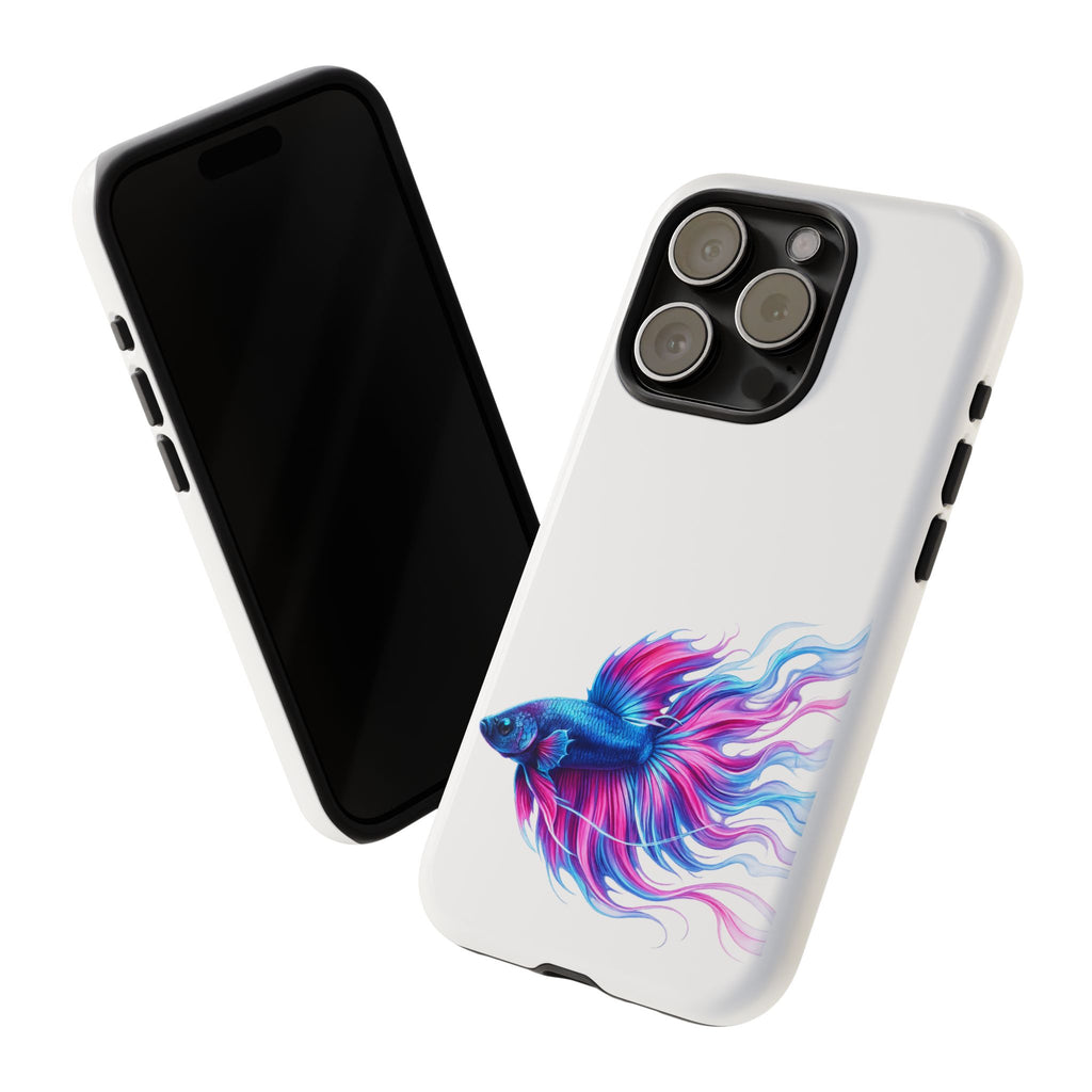 Betta Fish Tough Phone Case — Colorful Watercolor Fish Protective Cover
