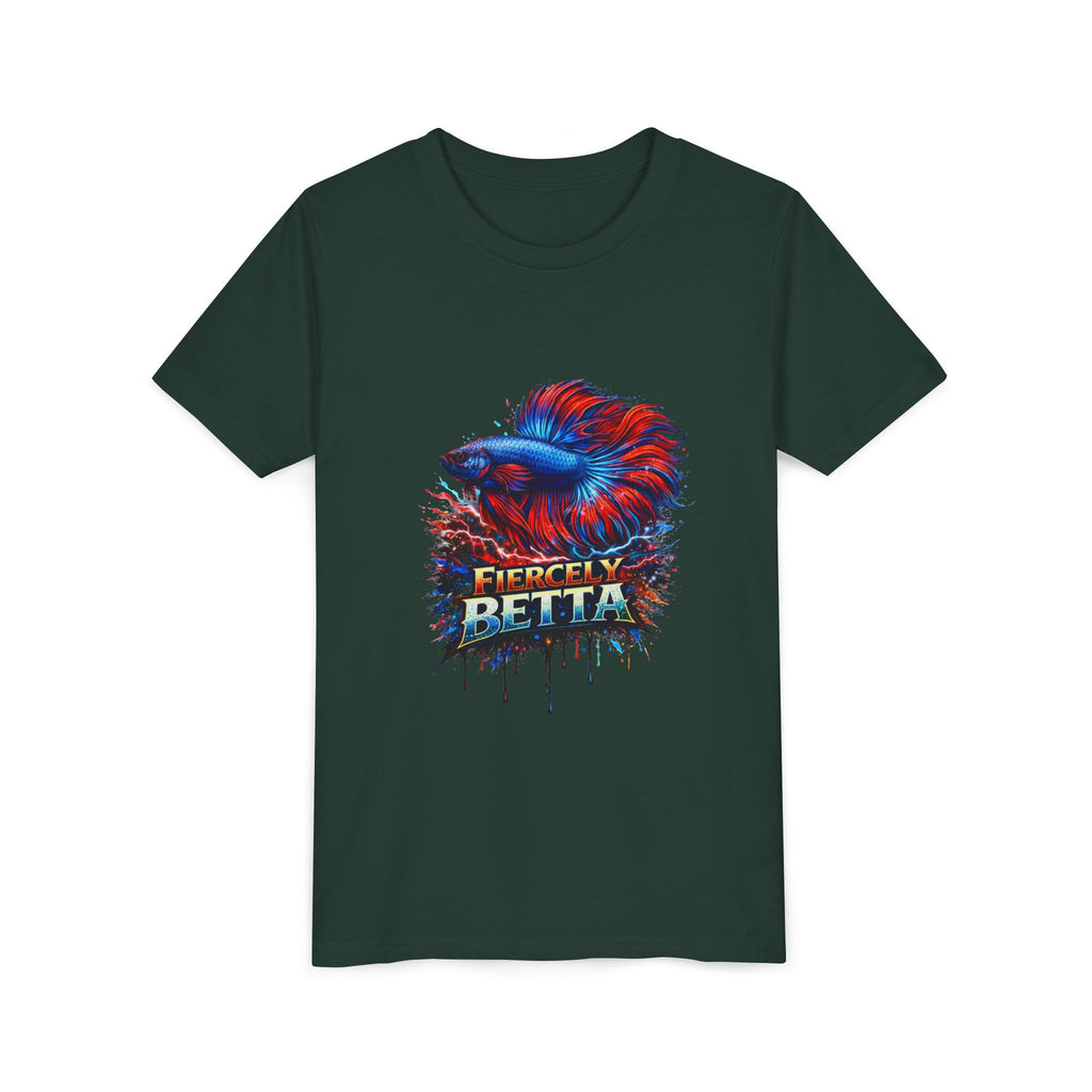 Fiercely Betta Youth Tee - Colorful Betta Fish Graphic Shirt