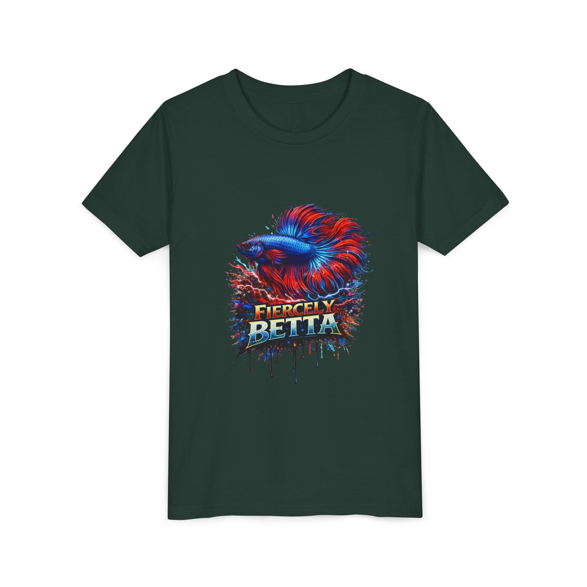 Fiercely Betta Youth Tee - Colorful Betta Fish Graphic Shirt