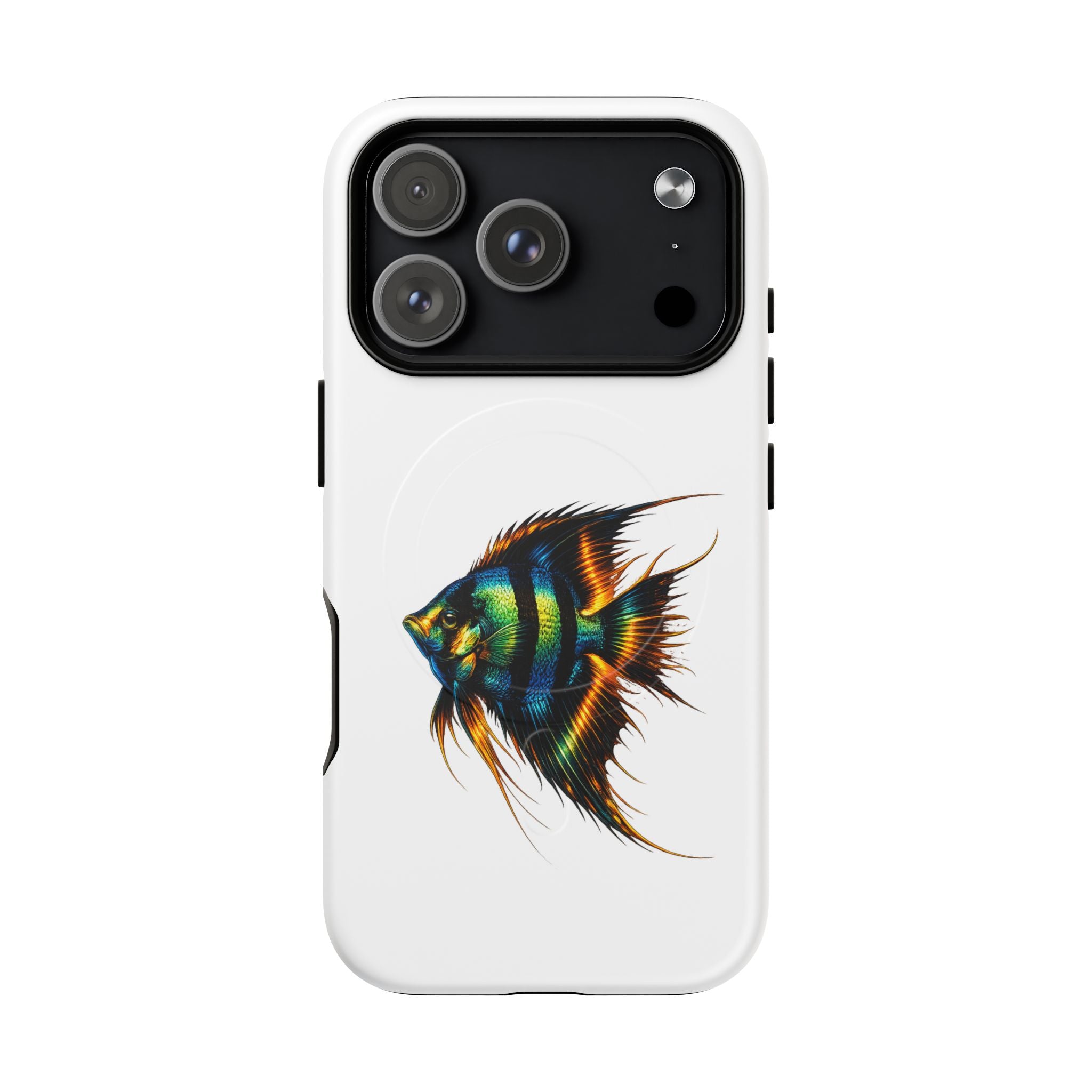 Angelfish Art Tough Magnetic Phone Case — Colorful Aquarium Fish iPhone Cover