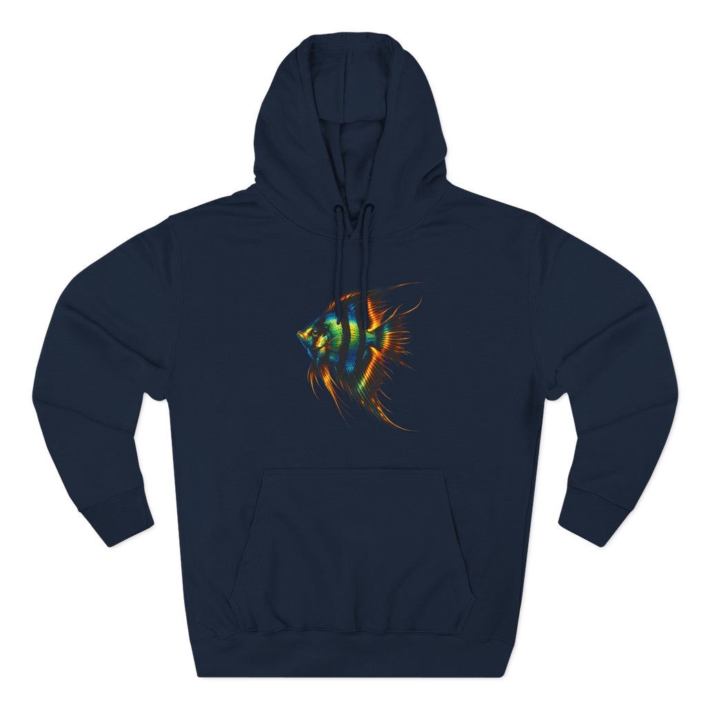 Angelfish Watercolor Hoodie – Colorful Aquarium Fish Graphic Fleece Pullover