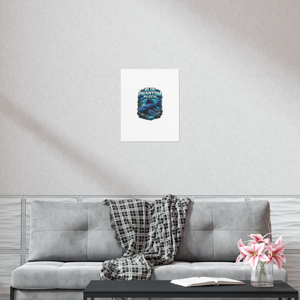 Blue Phantom Pleco L-128 – Premium Uncoated Matte Poster