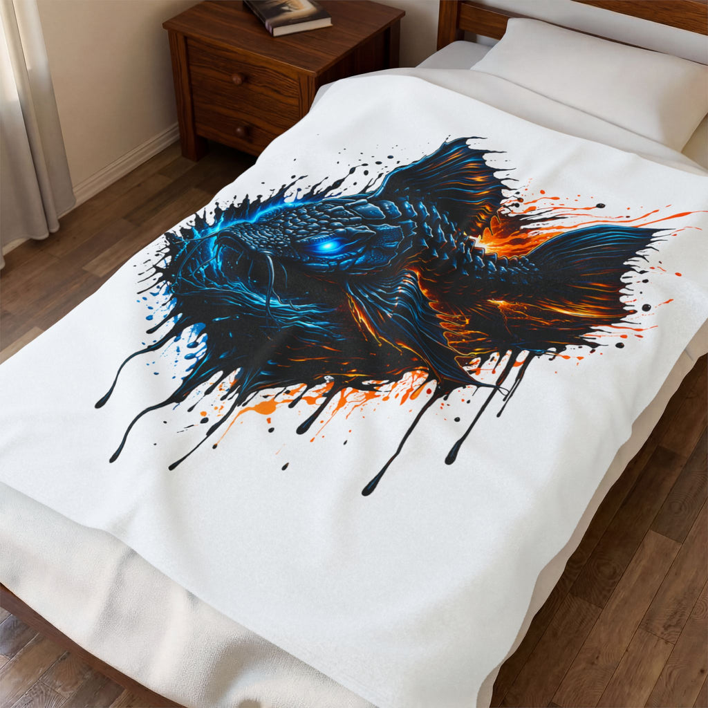 L-185 Xingu Spiny Monster Pleco — Urban Art Plush Throw Blanket