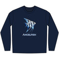 Angelfish Long Sleeve Tee — Blue Aquarium Fish Graphic Shirt
