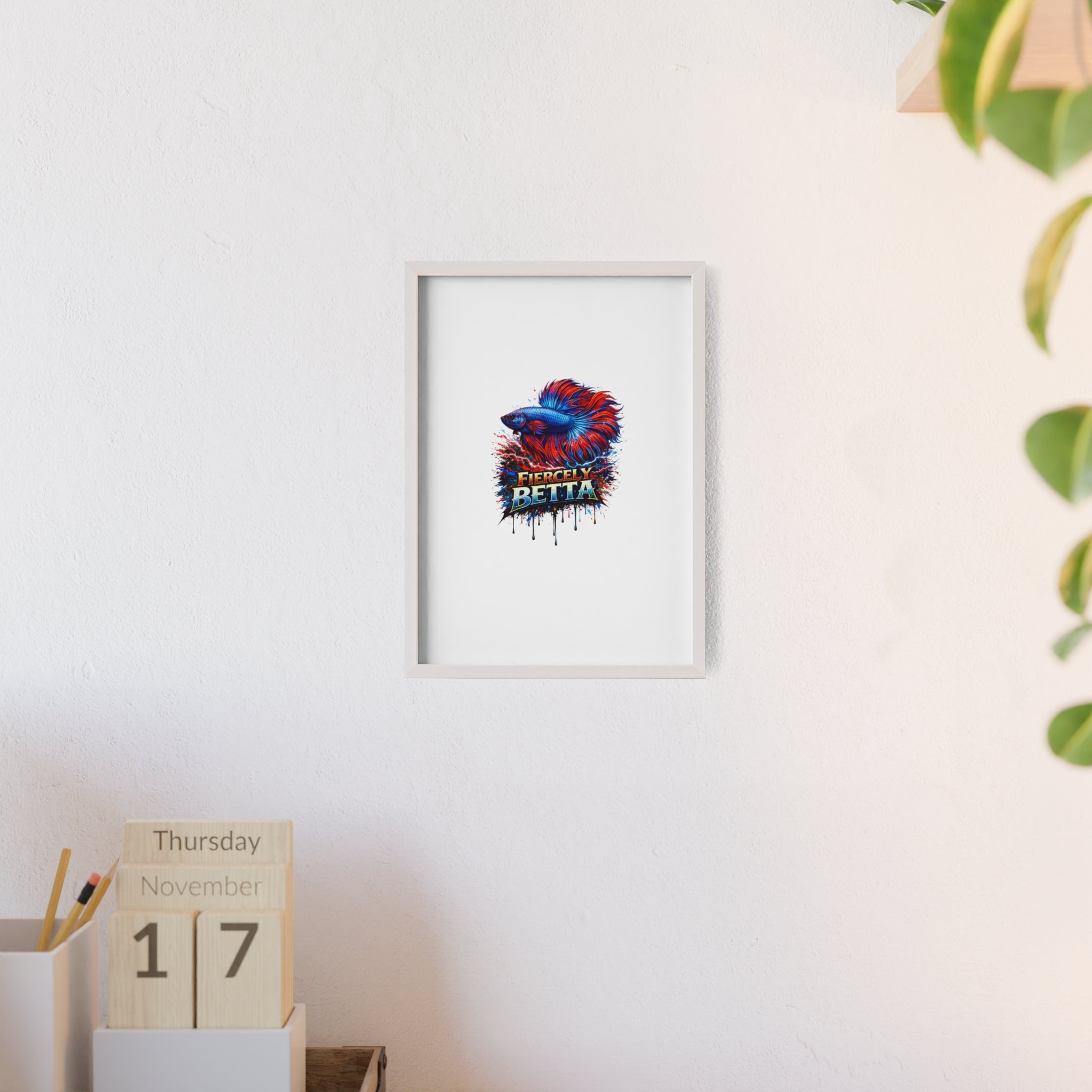 Fiercely Betta Framed Poster — Colorful Betta Fish Wall Art