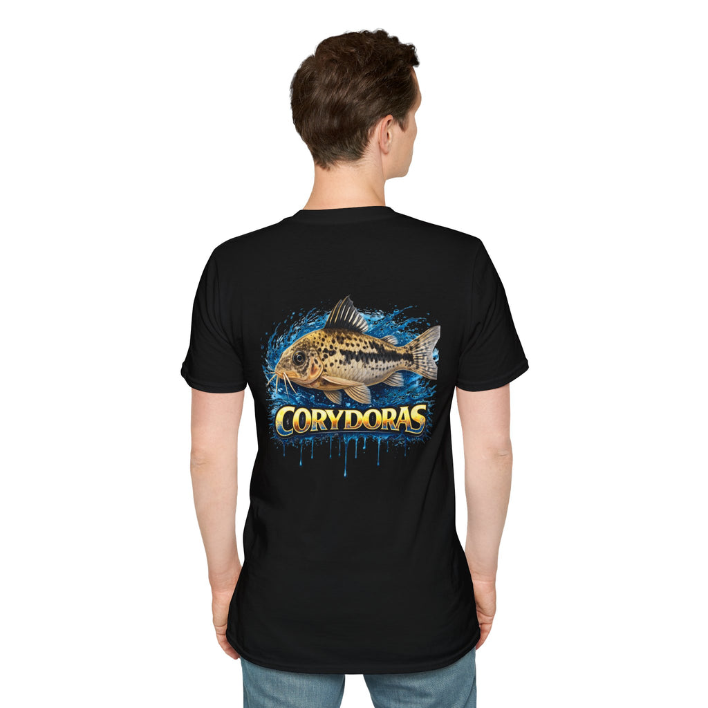 Corydoras Fish T-Shirt — Aquarium Catfish Tee with Splash Graphic