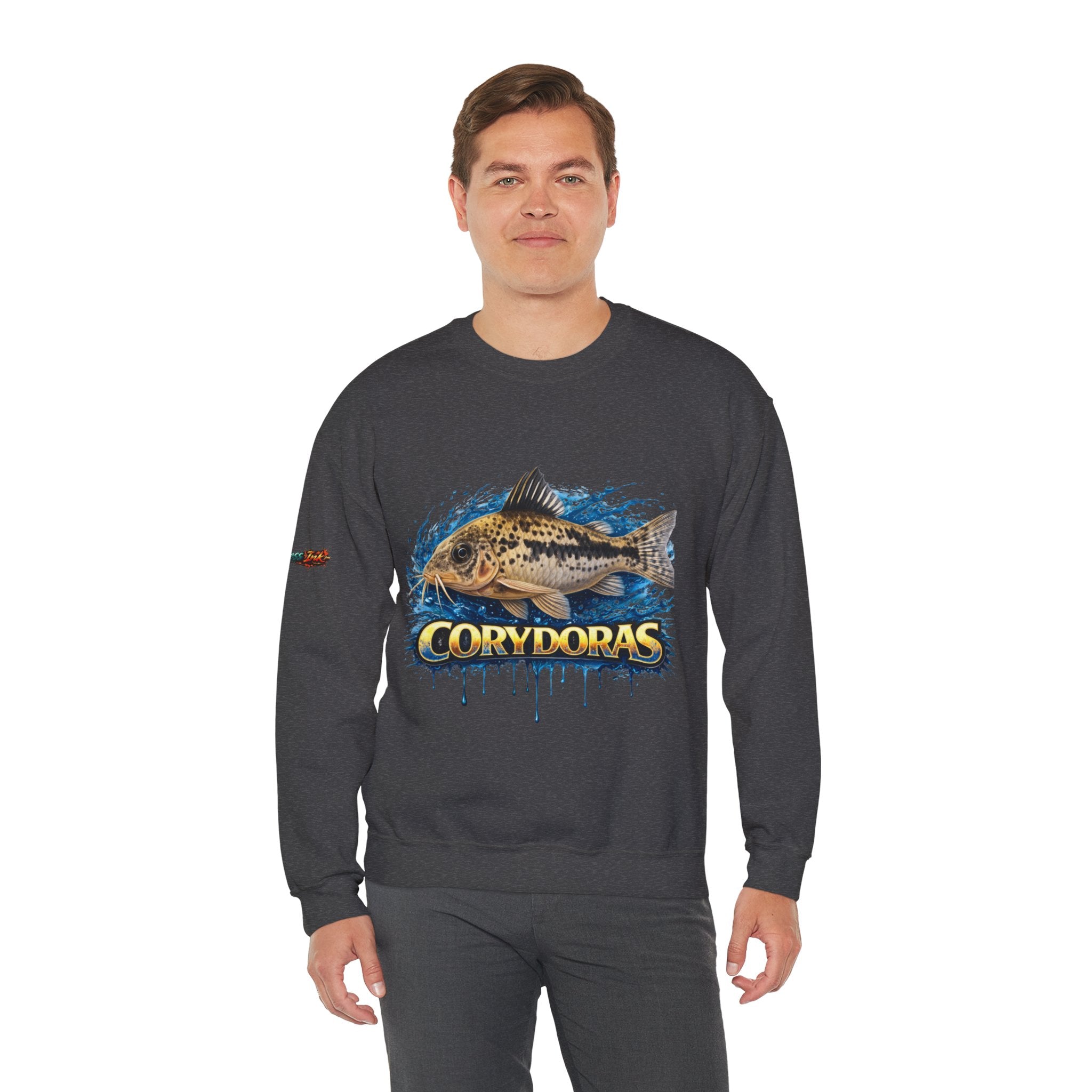Peppered Corydoras Fish Crewneck Sweatshirt – Aquatic Aquarium Lover Tee