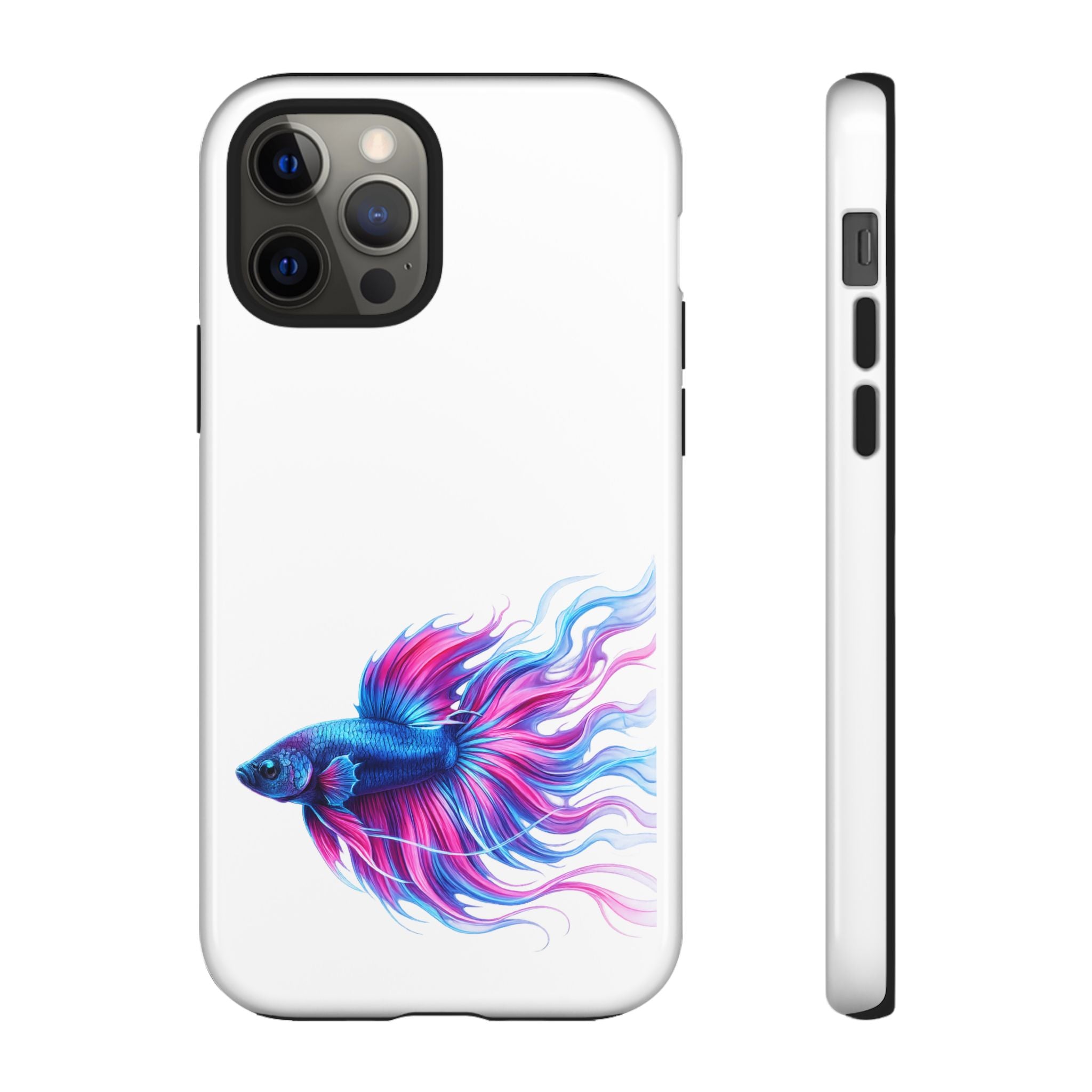 Betta Fish Tough Phone Case — Colorful Watercolor Fish Protective Cover