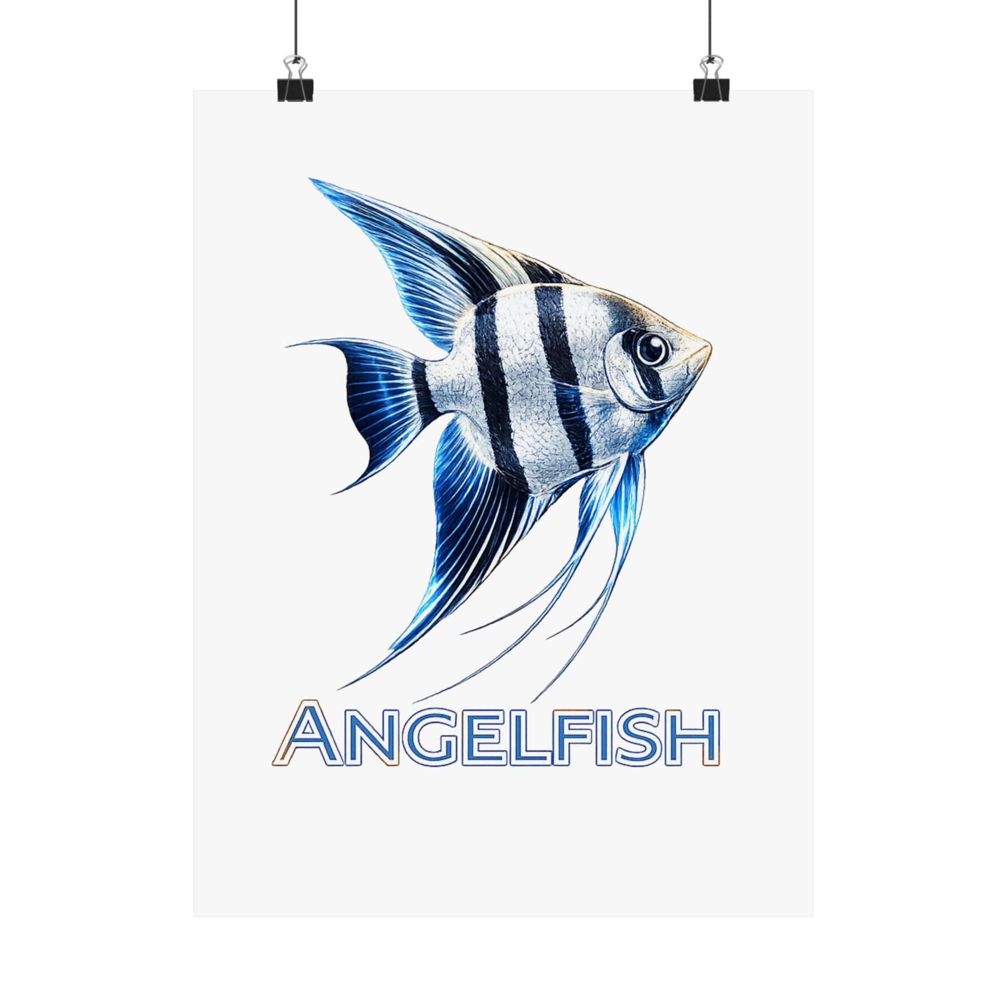 Angelfish Wall Poster — Matte Vertical Marine Fish Art Print