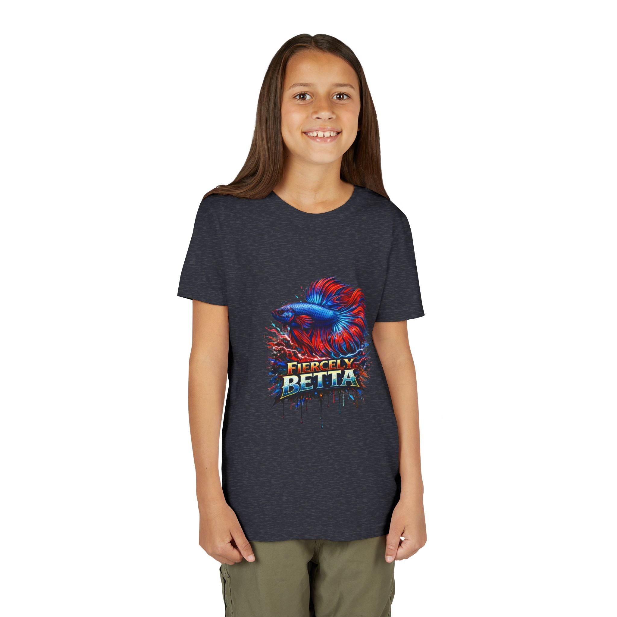 Fiercely Betta Youth Tee - Colorful Betta Fish Graphic Shirt