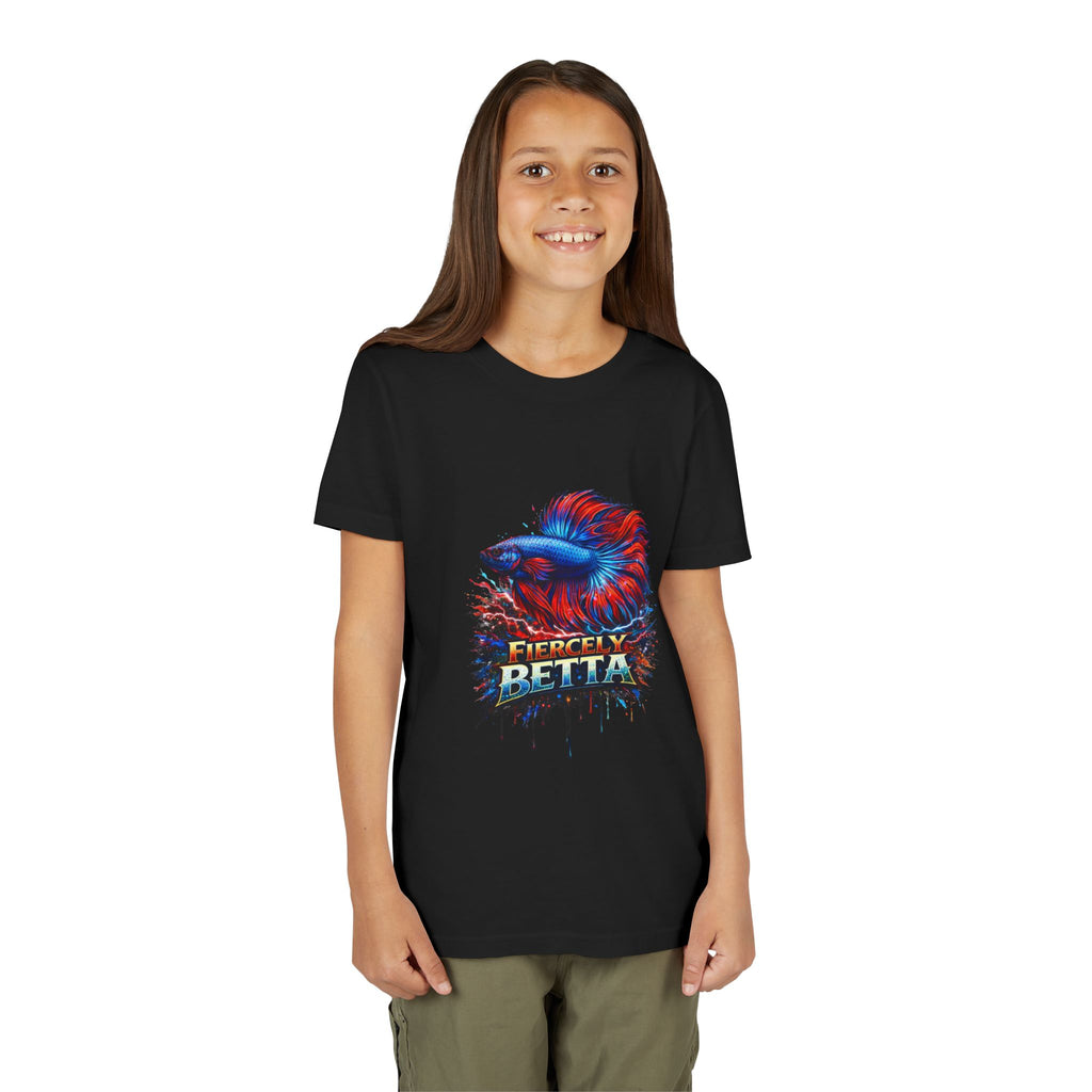 Fiercely Betta Youth Tee - Colorful Betta Fish Graphic Shirt