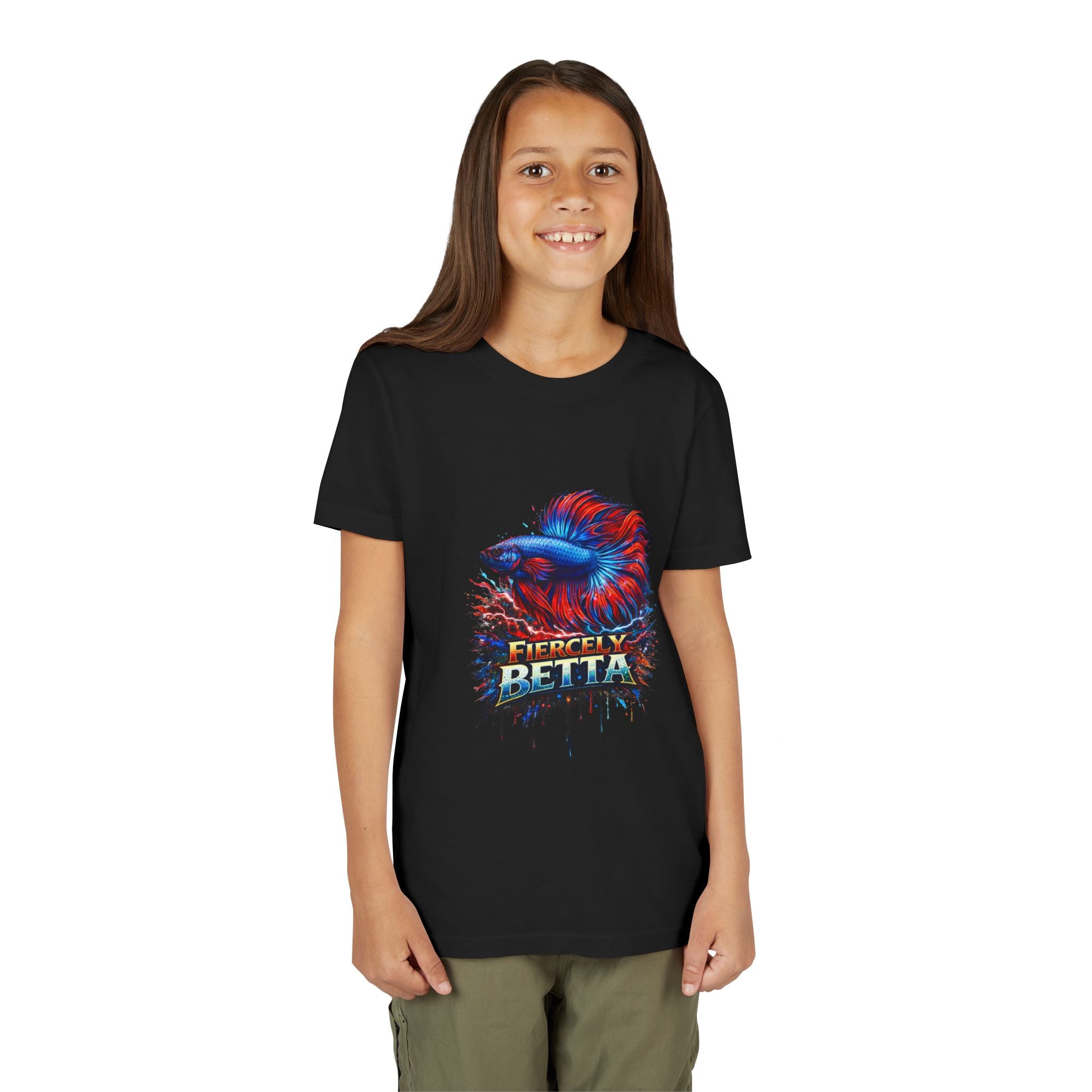 Fiercely Betta Youth Tee - Colorful Betta Fish Graphic Shirt