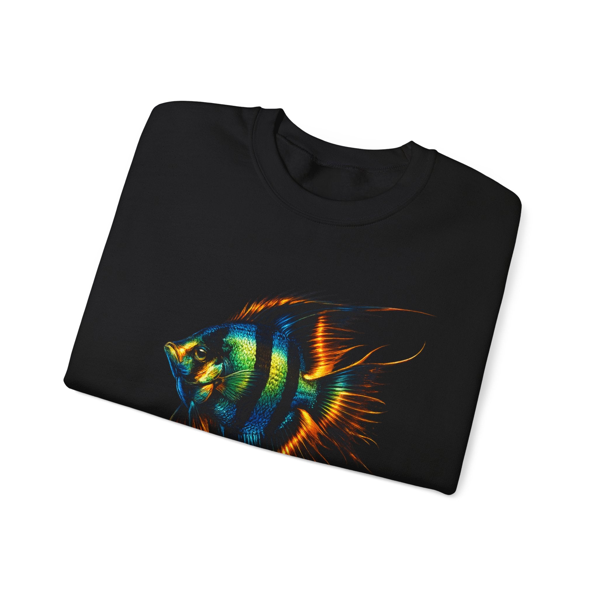 Angelfish Graphic Sweatshirt — Colorful Tropical Fish Crewneck