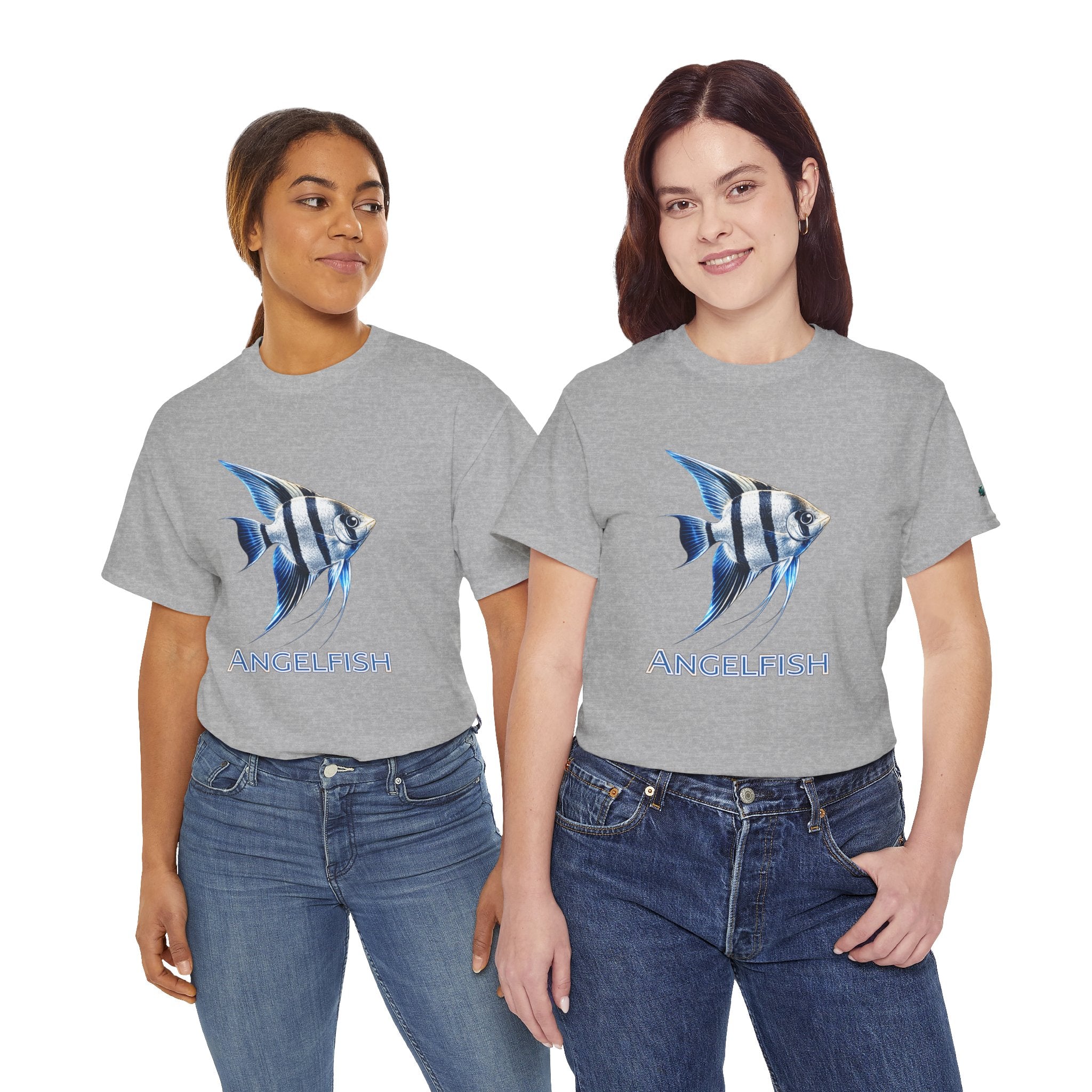 Angelfish Graphic Tee — Blue Tropical Fish Shirt