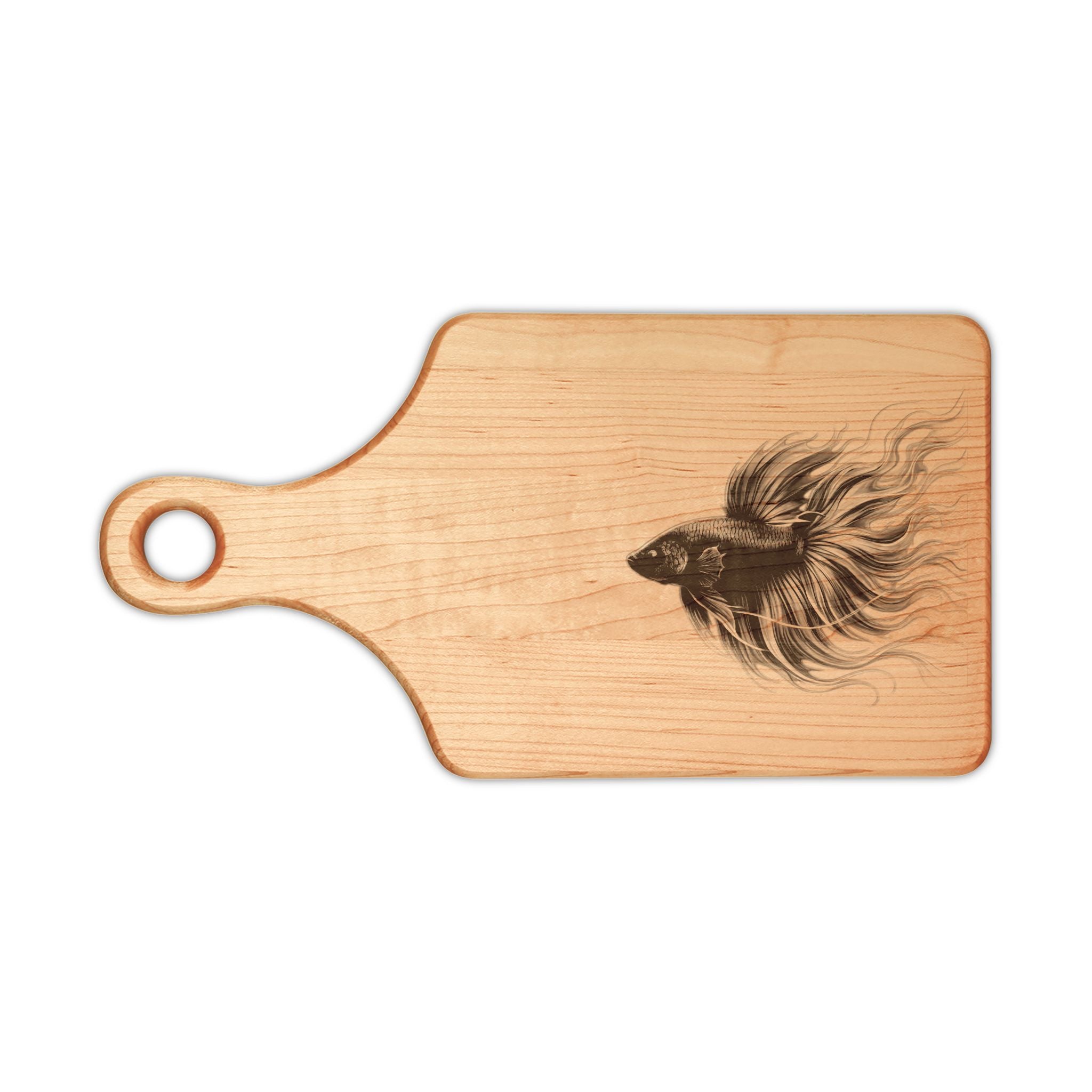 Engraved Betta Fish Wooden Cutting Board – Decorative Kitchen Serving & Prep Board