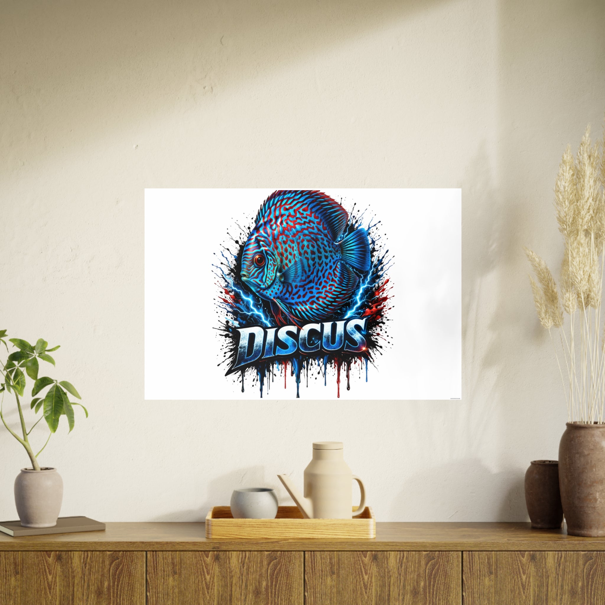 Discus Fish Art Poster — Vibrant Aquarium Wall Print