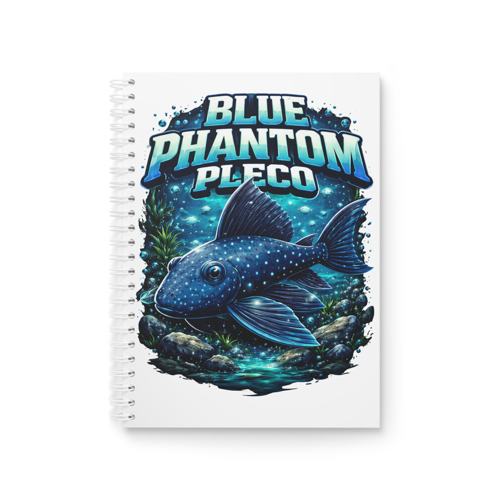 Blue Phantom Pleco Spiral Notebook — Aquarium Fish Journal for Fish keepers
