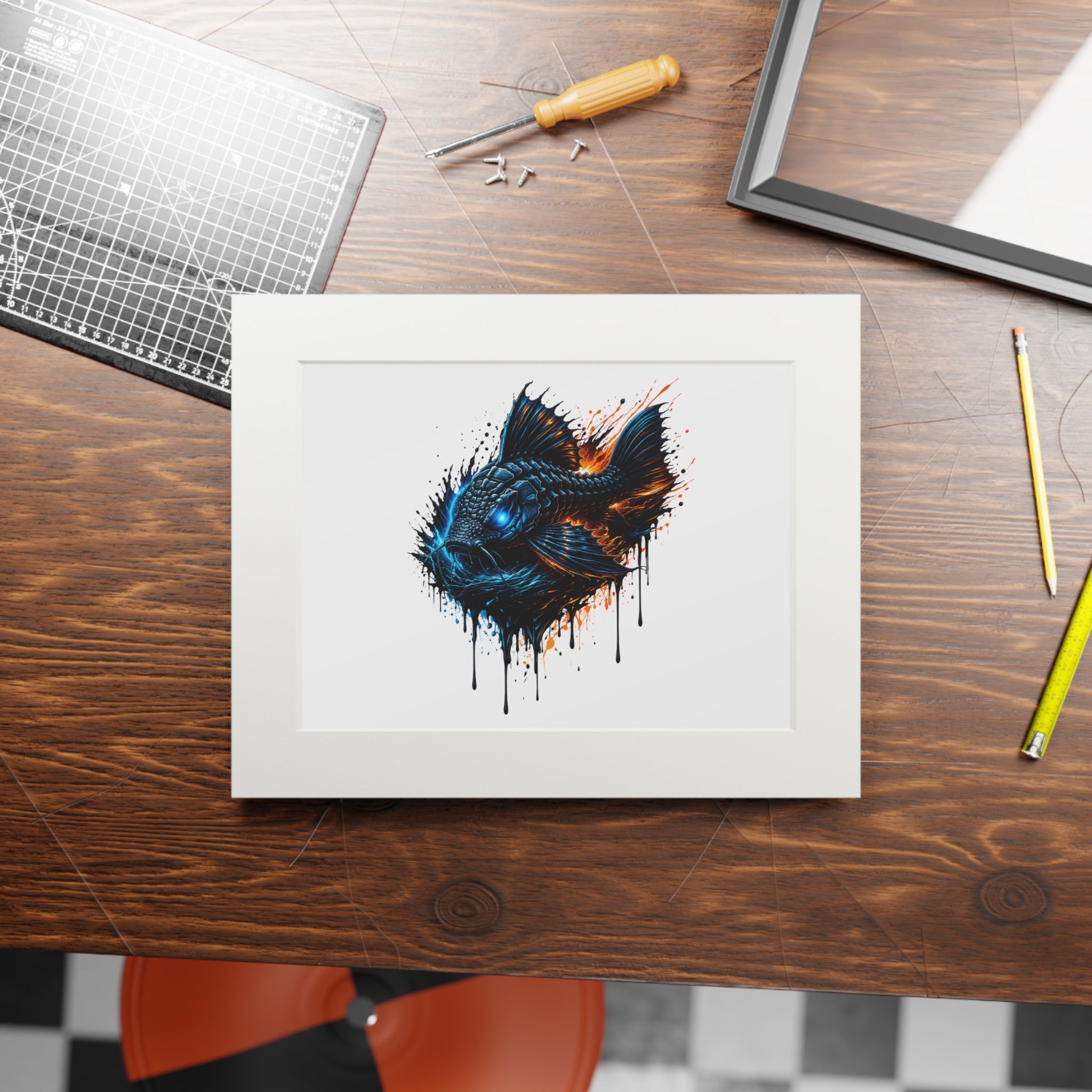 Armored Pleco – Premium "Deep Glow" Mounted Fine Art Print