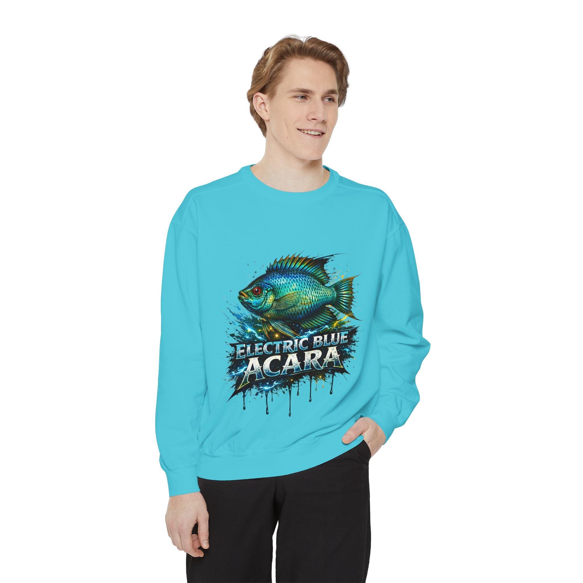 Electric Blue Acara – Garment-Dyed Premium Sweatshirt