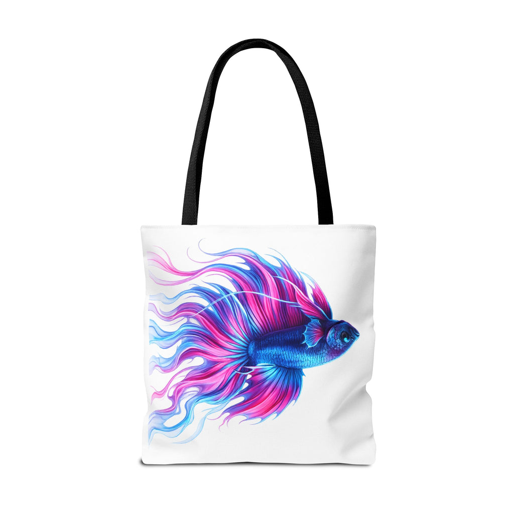 Colorful Betta Fish Tote Bag — Vibrant Blue & Pink Aquatic Art Beach Tote