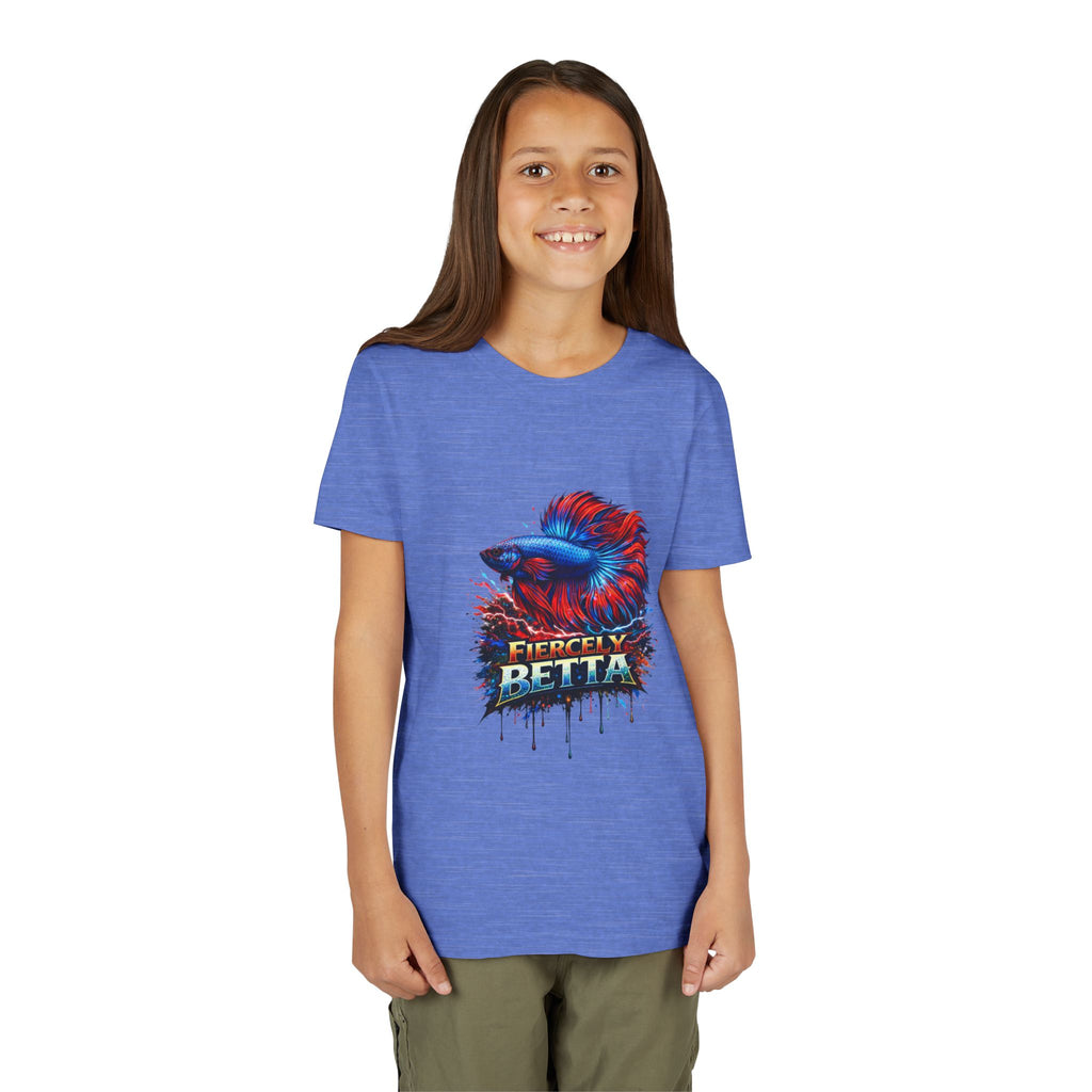 Fiercely Betta Youth Tee - Colorful Betta Fish Graphic Shirt
