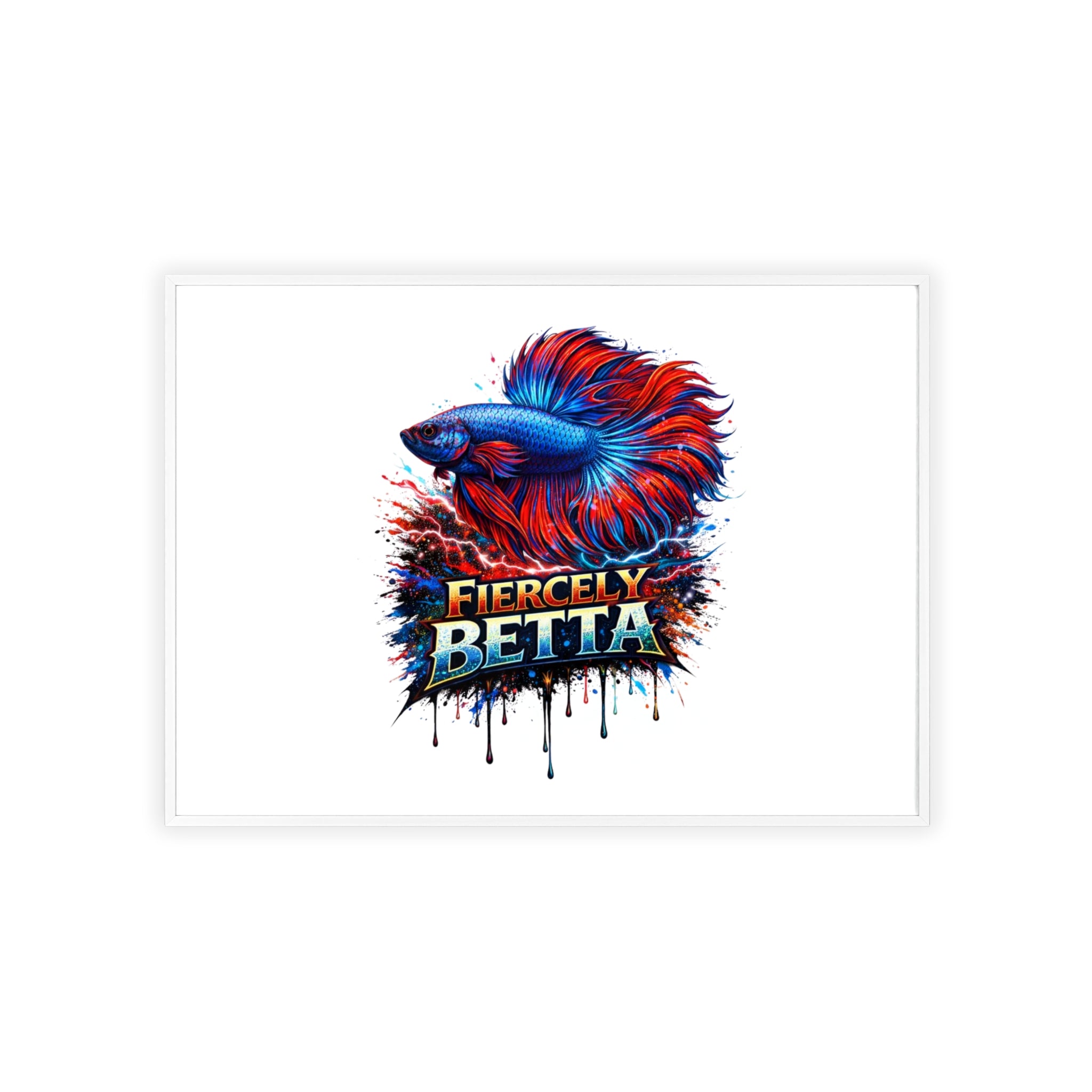 Fiercely Betta Framed Poster — Colorful Betta Fish Wall Art