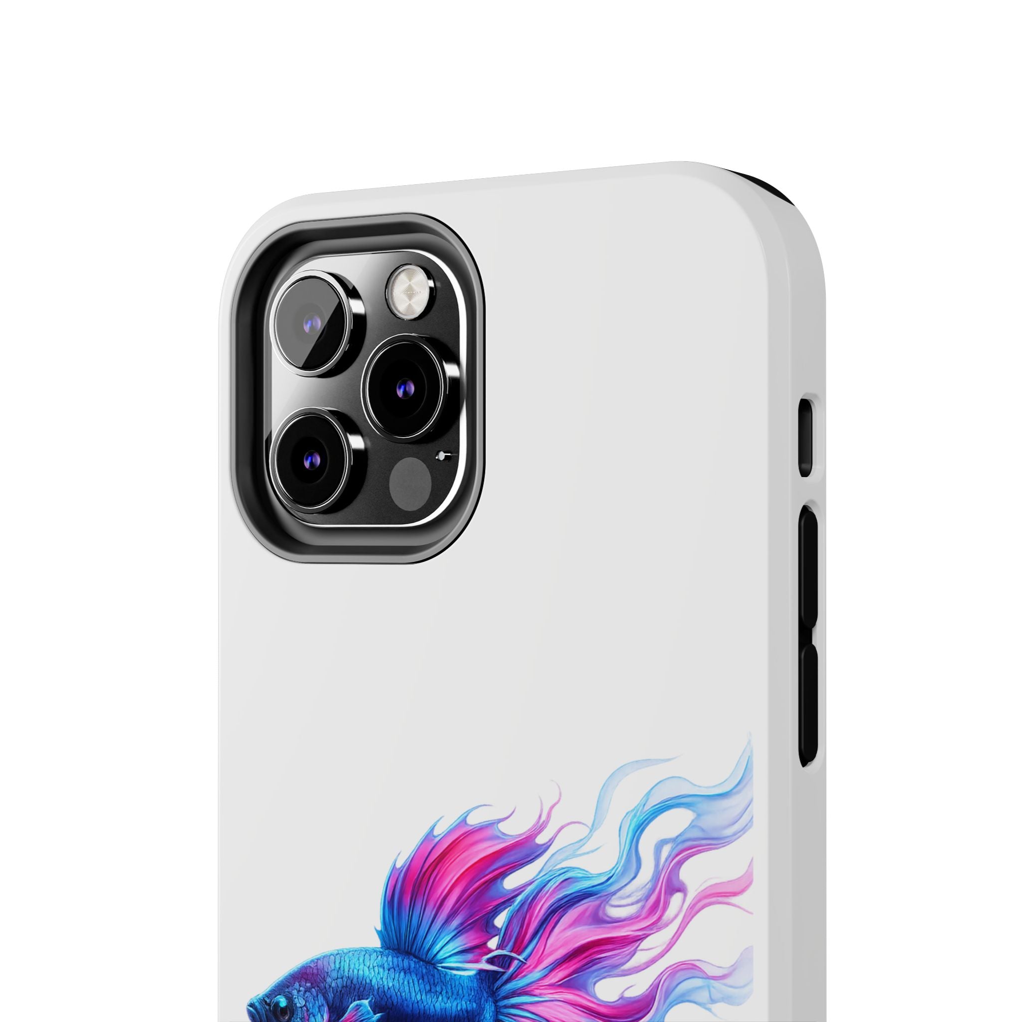 Betta Fish Tough Phone Case — Colorful Blue & Pink Aquarium Art