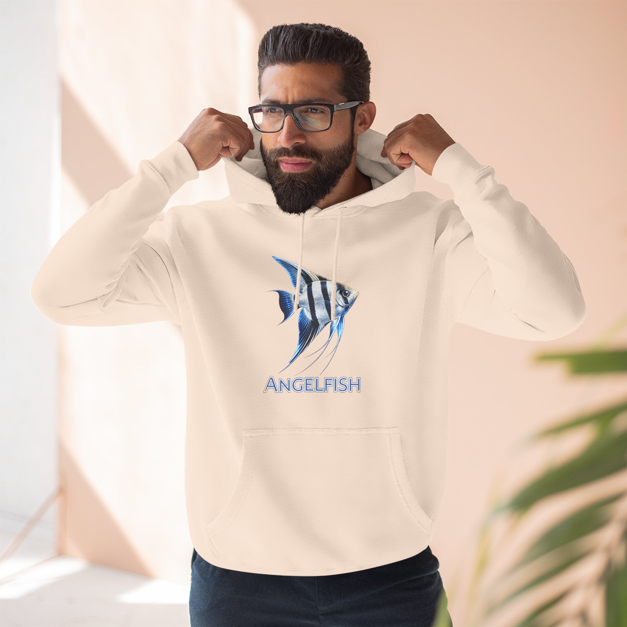 Angelfish Graphic Hoodie — Blue Aquarium Fish Pullover