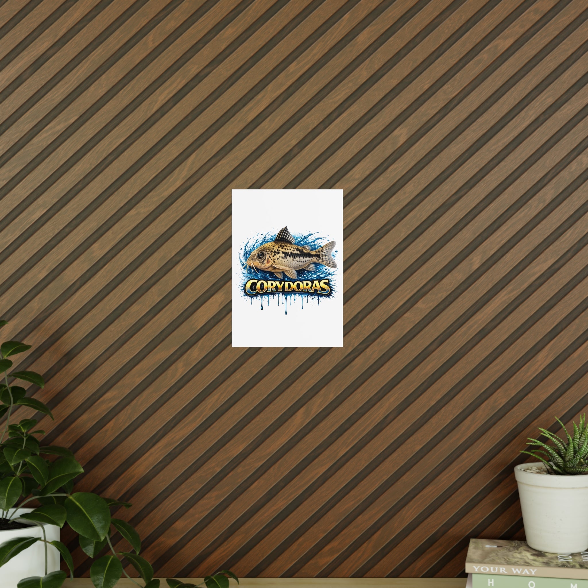 Peppered Cory Photopaper Poster — Colorful Aquarium Catfish Art Print