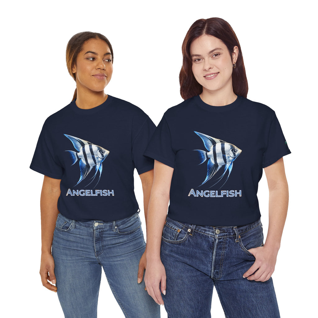 Angelfish Graphic Tee — Blue Tropical Fish Shirt